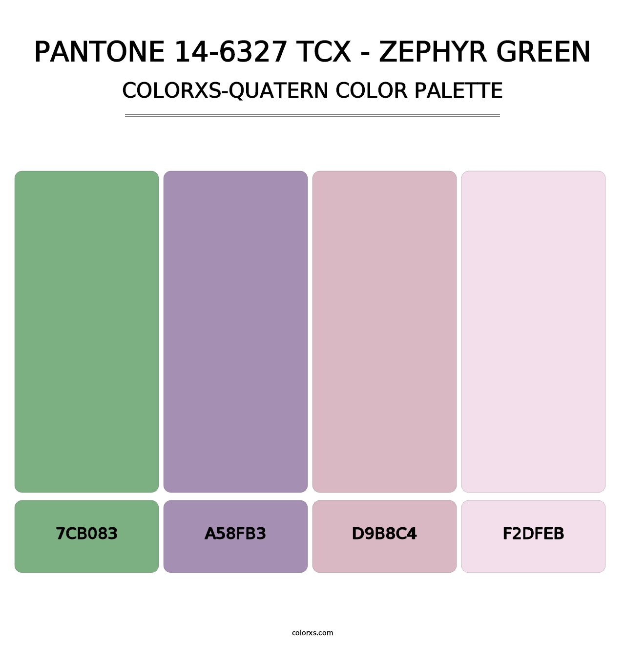 PANTONE 14-6327 TCX - Zephyr Green - Colorxs Quatern Palette