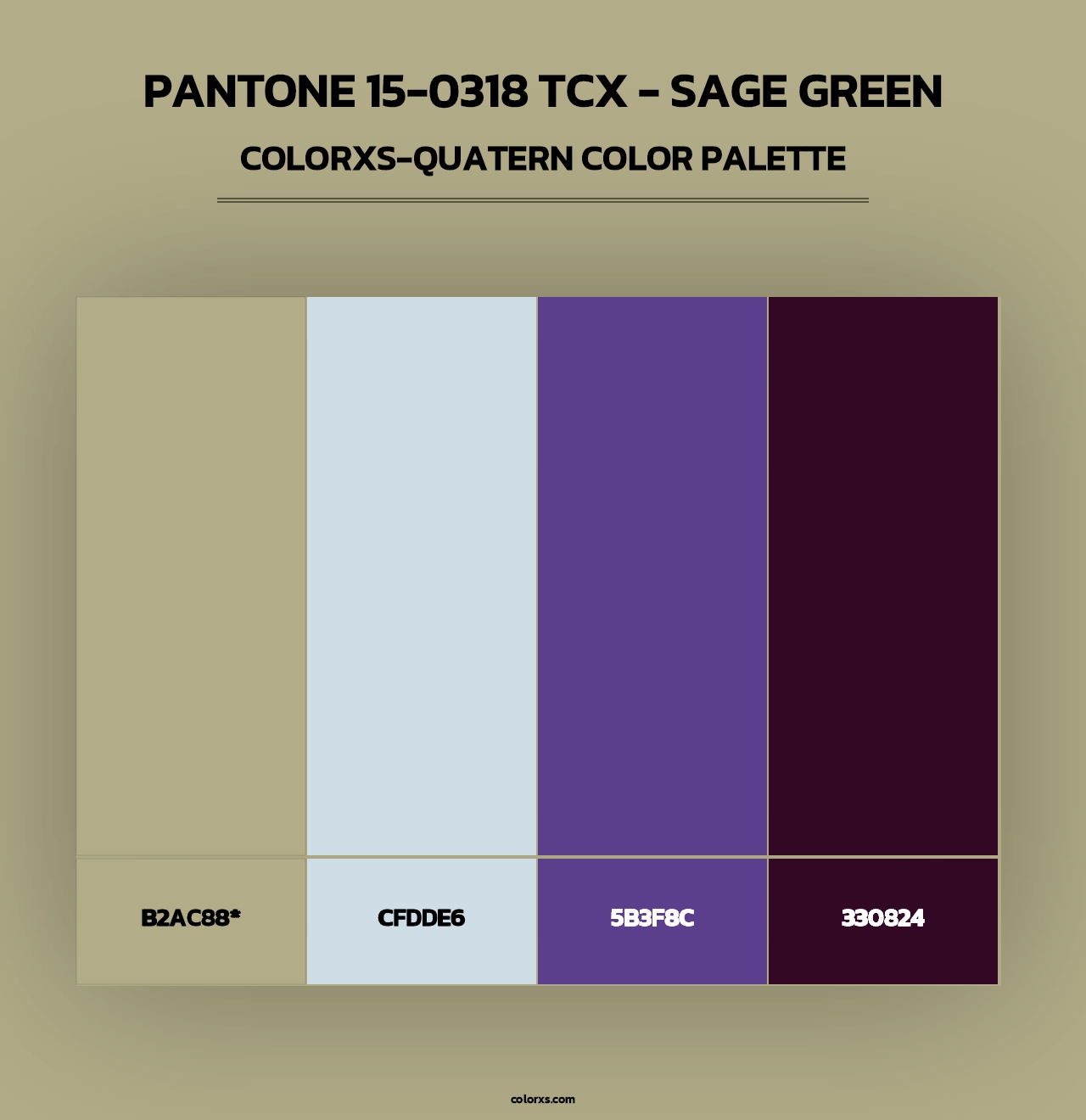 PANTONE 15-0318 TCX - Sage Green - Colorxs Quatern Palette