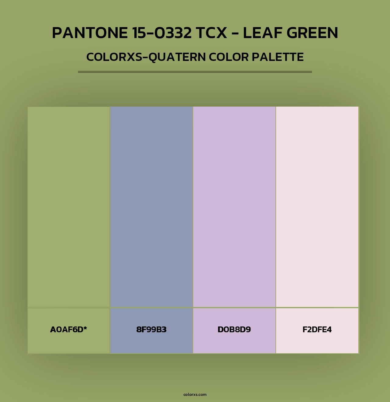 PANTONE 15-0332 TCX - Leaf Green - Colorxs Quad Palette