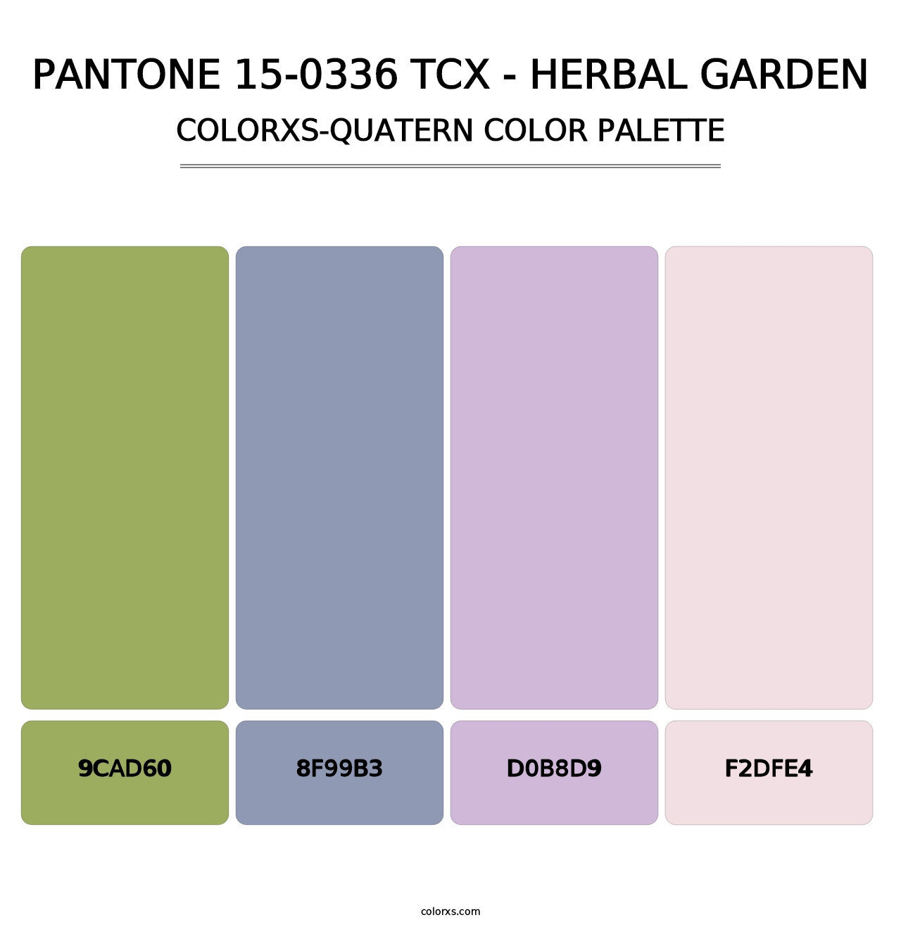 PANTONE 15-0336 TCX - Herbal Garden - Colorxs Quatern Palette
