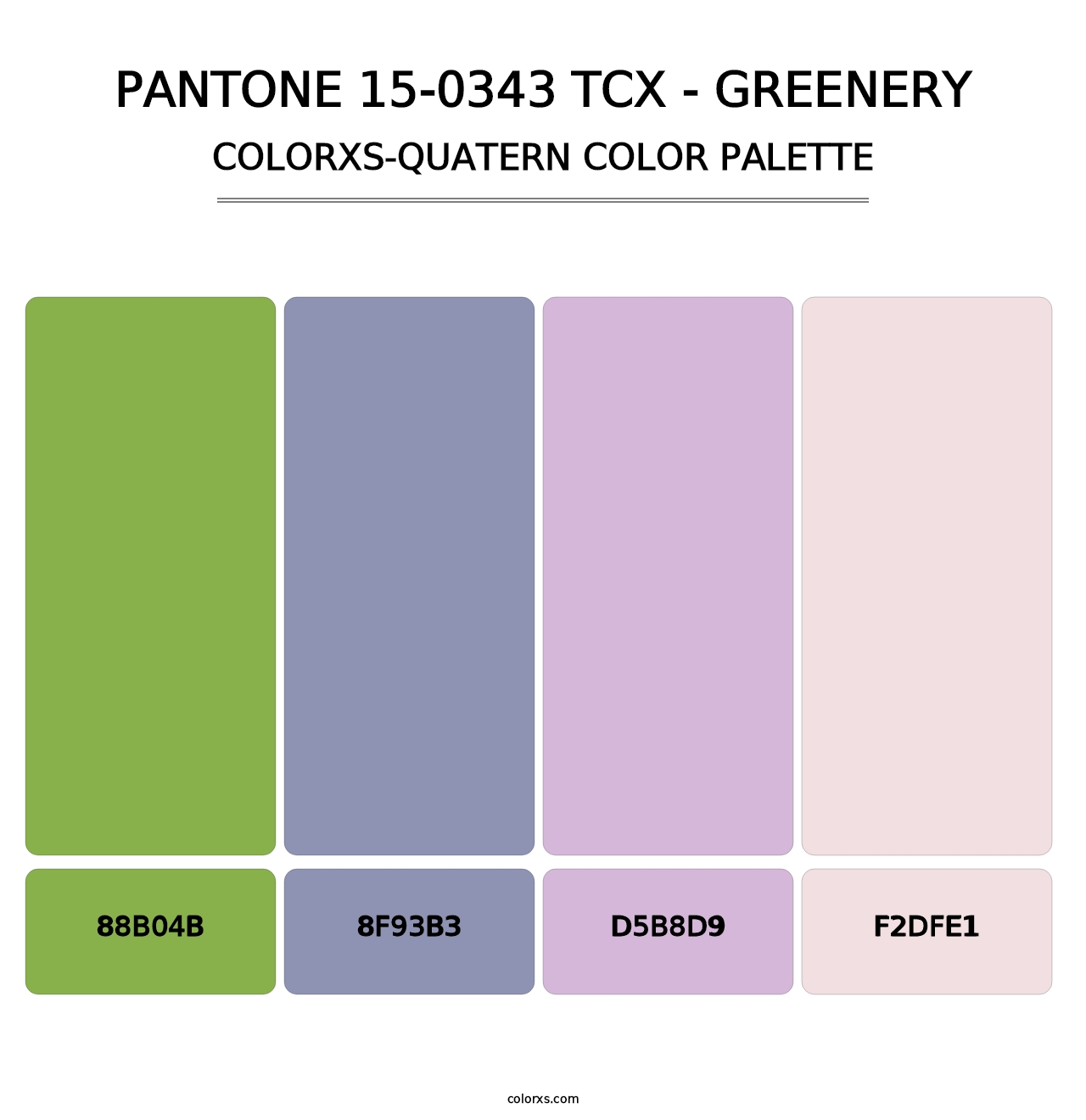 PANTONE 15-0343 TCX - Greenery - Colorxs Quatern Palette