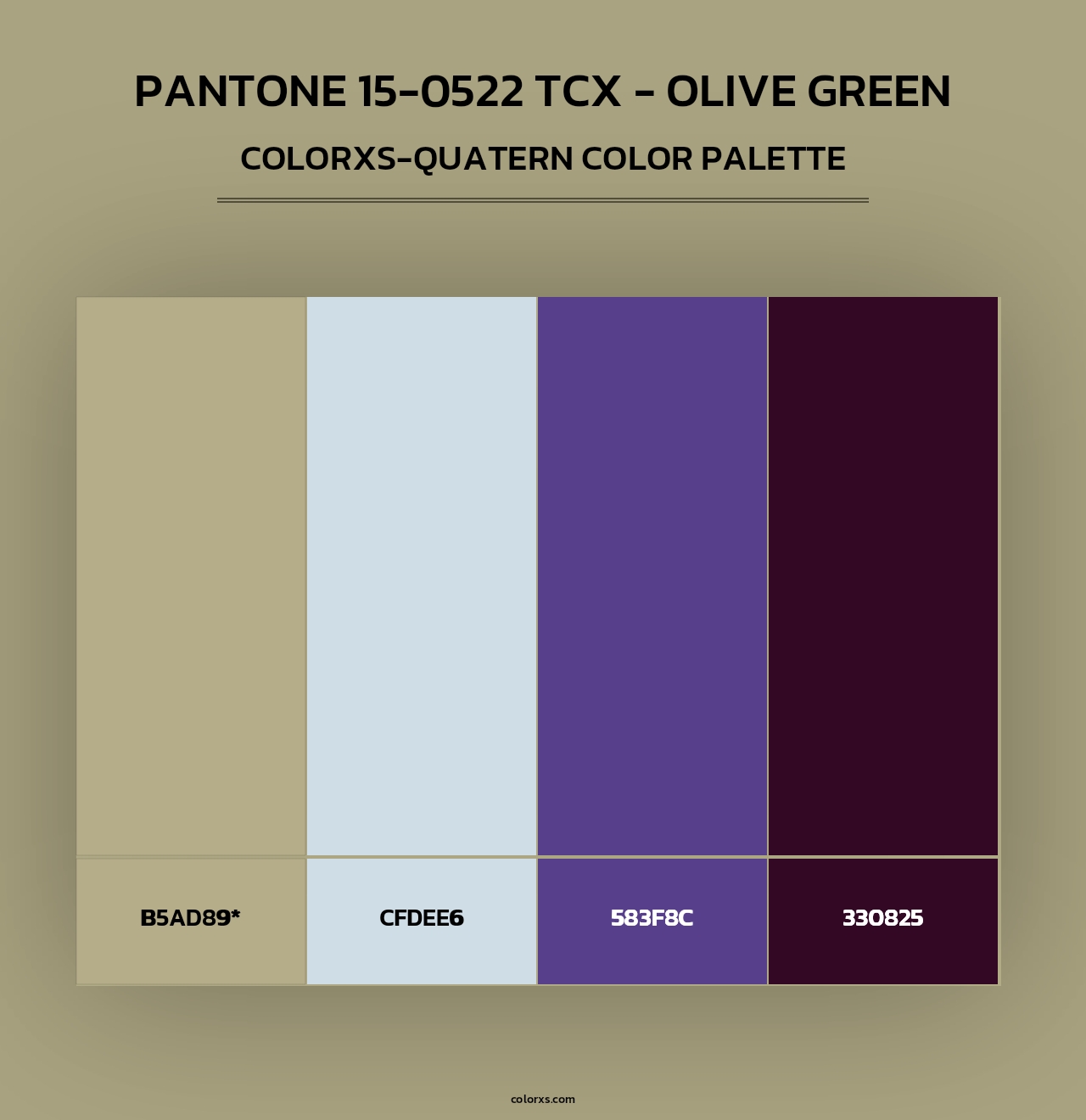 Pantone 15-0522 TCX - Olive Green - Colorxs Quad Palette