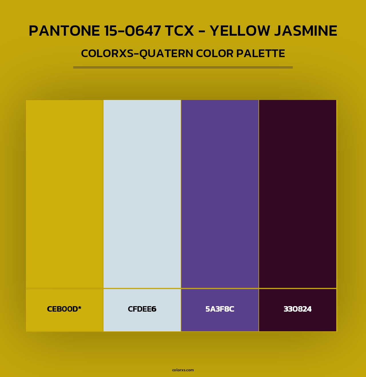 PANTONE 15-0647 TCX - Yellow Jasmine - Colorxs Quad Palette