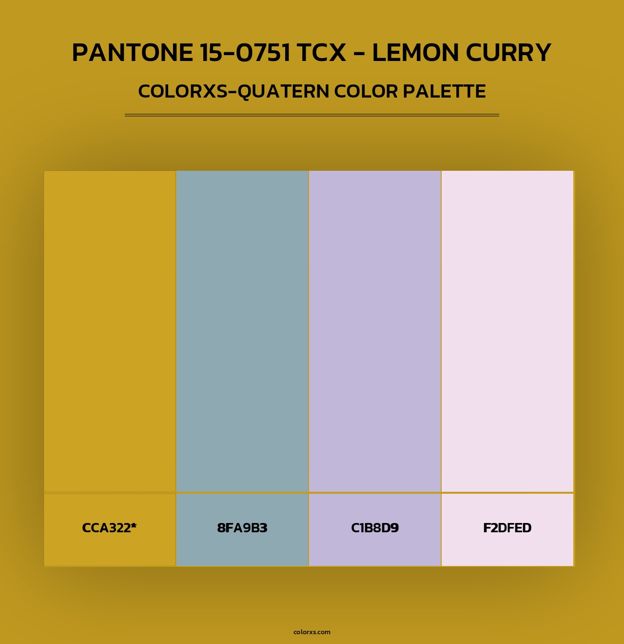 Pantone 15-0751 TCX - Lemon Curry - Colorxs Quad Palette