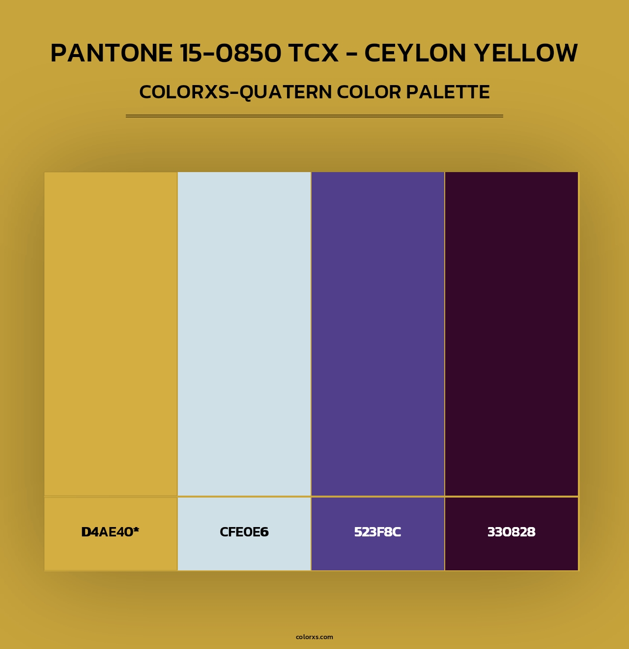 PANTONE 15-0850 TCX - Ceylon Yellow - Colorxs Quad Palette