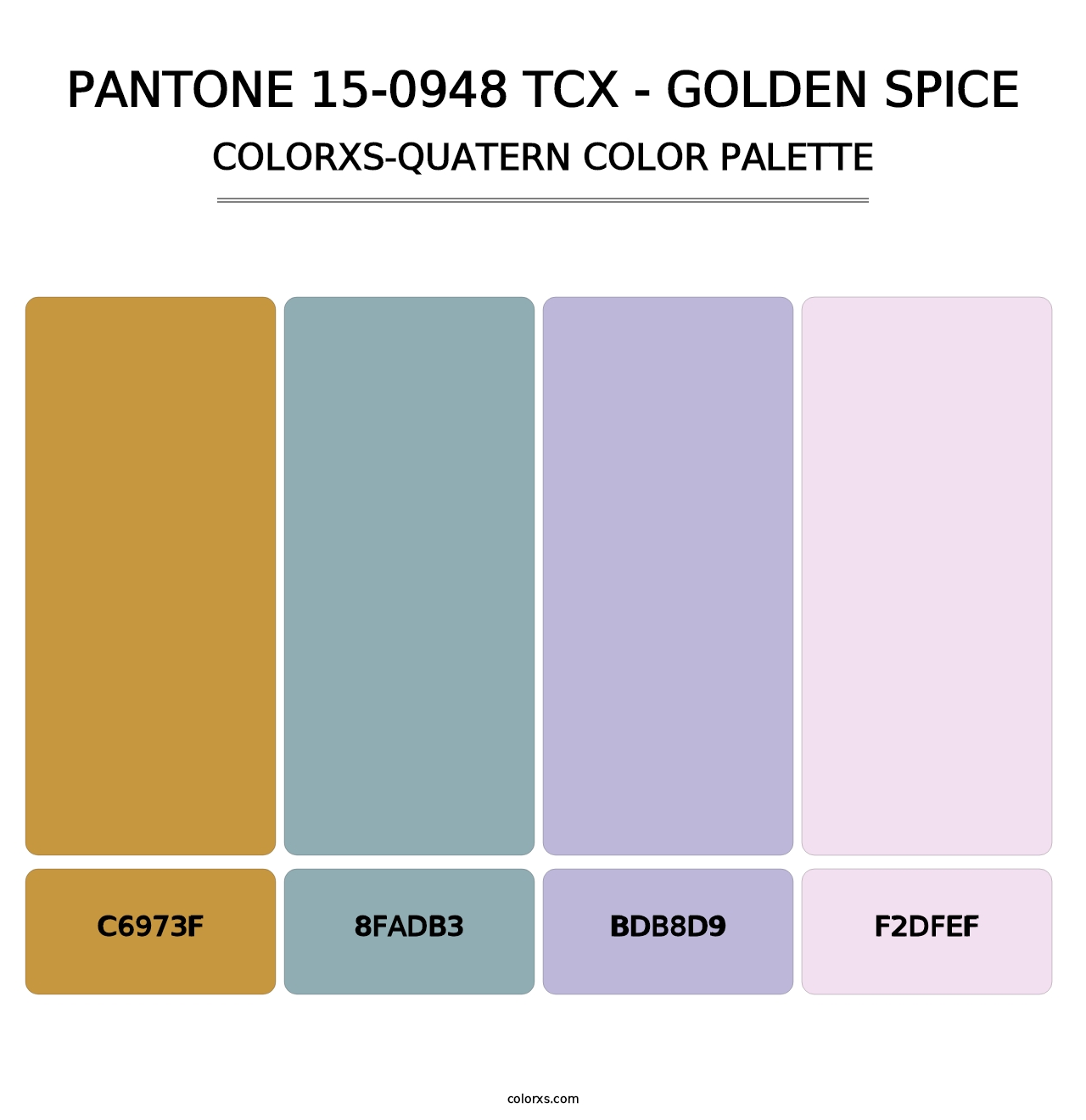 PANTONE 15-0948 TCX - Golden Spice - Colorxs Quatern Palette