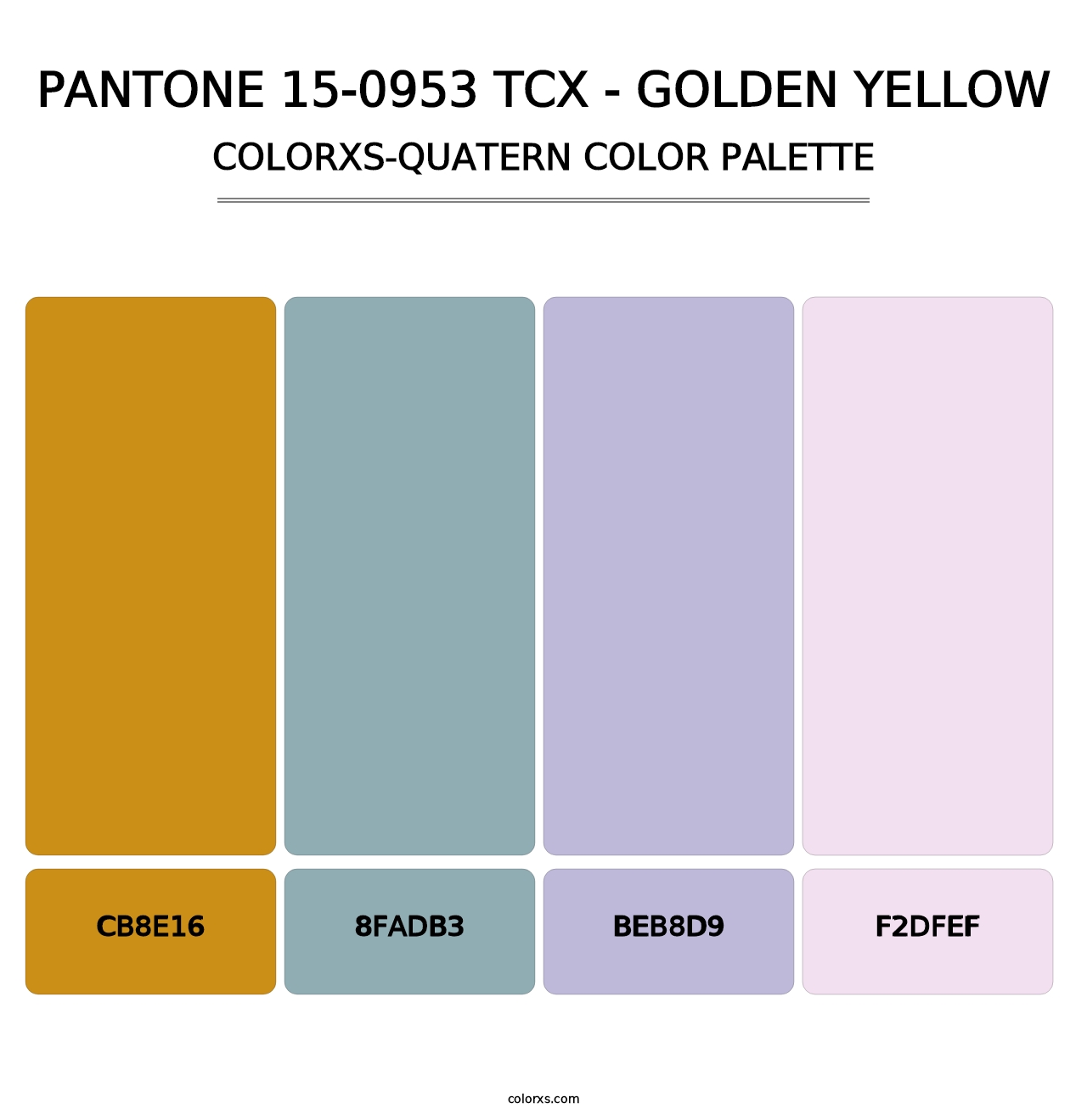 PANTONE 15-0953 TCX - Golden Yellow - Colorxs Quatern Palette
