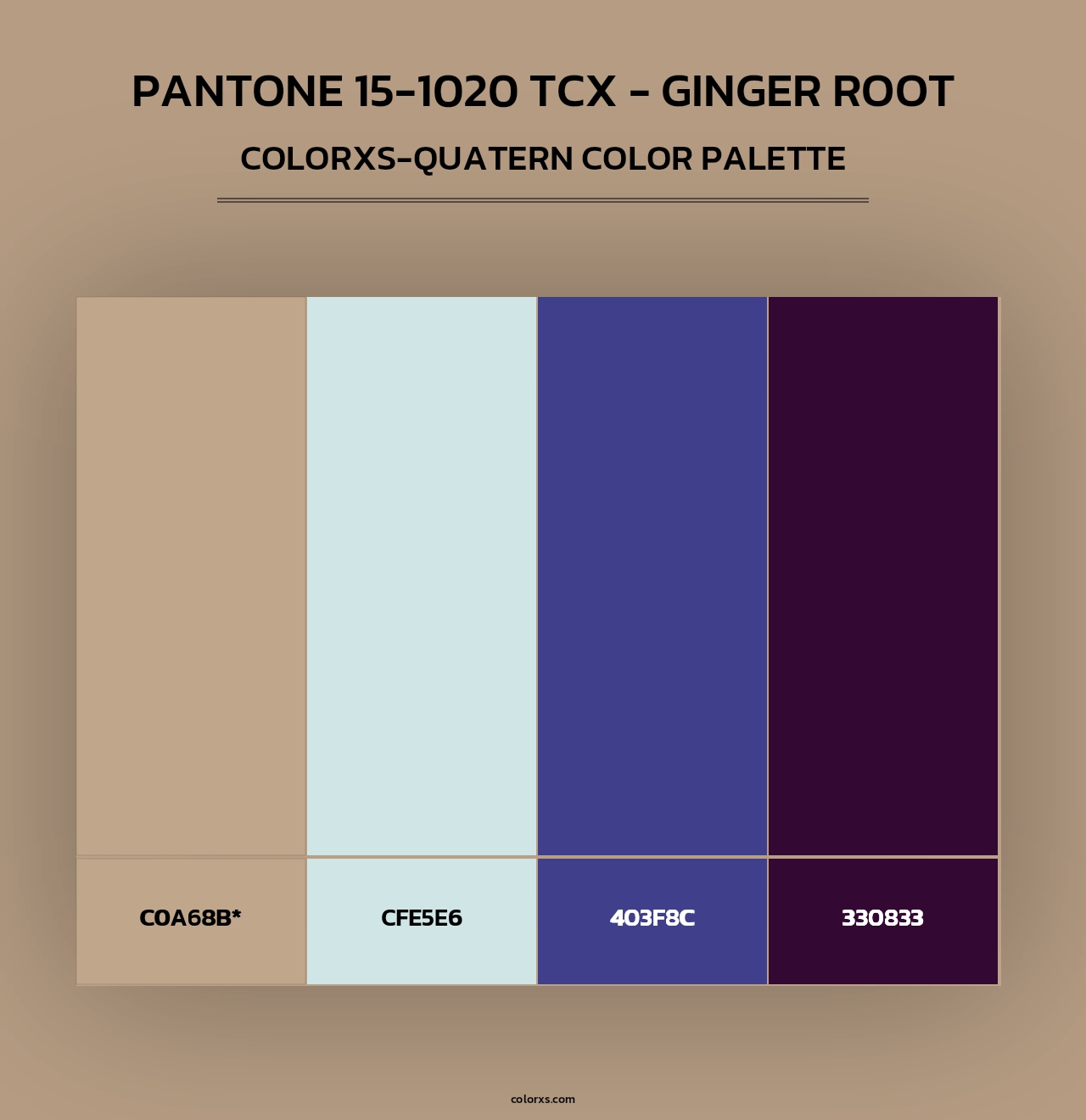 PANTONE 15-1020 TCX - Ginger Root - Colorxs Quad Palette