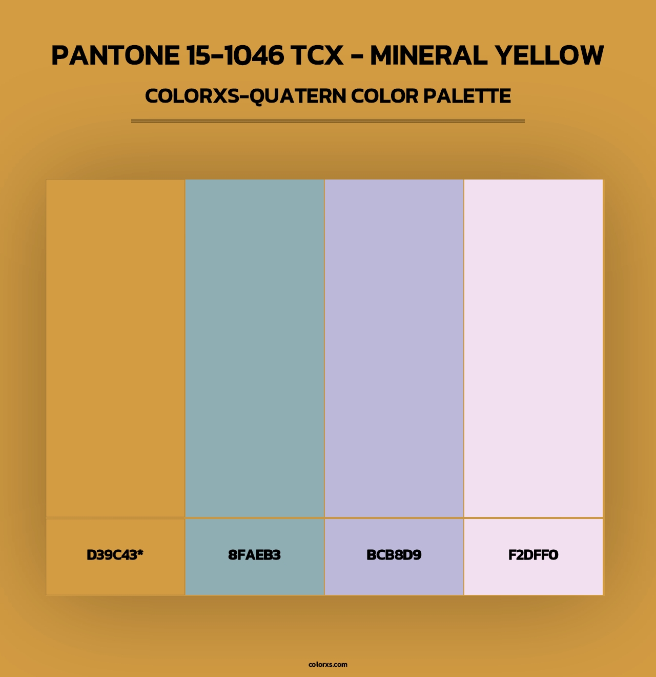 PANTONE 15-1046 TCX - Mineral Yellow - Colorxs Quad Palette
