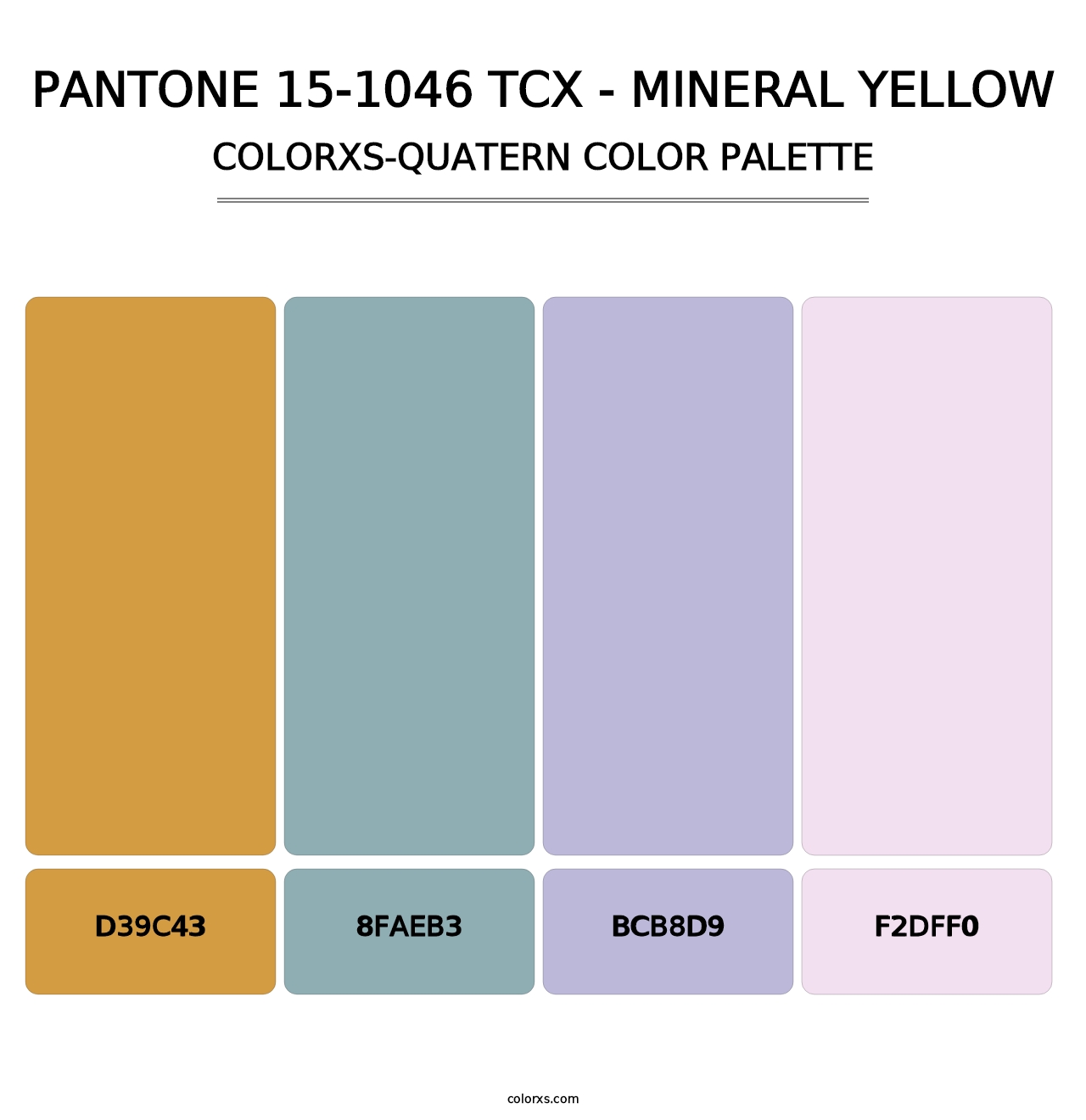 PANTONE 15-1046 TCX - Mineral Yellow - Colorxs Quatern Palette