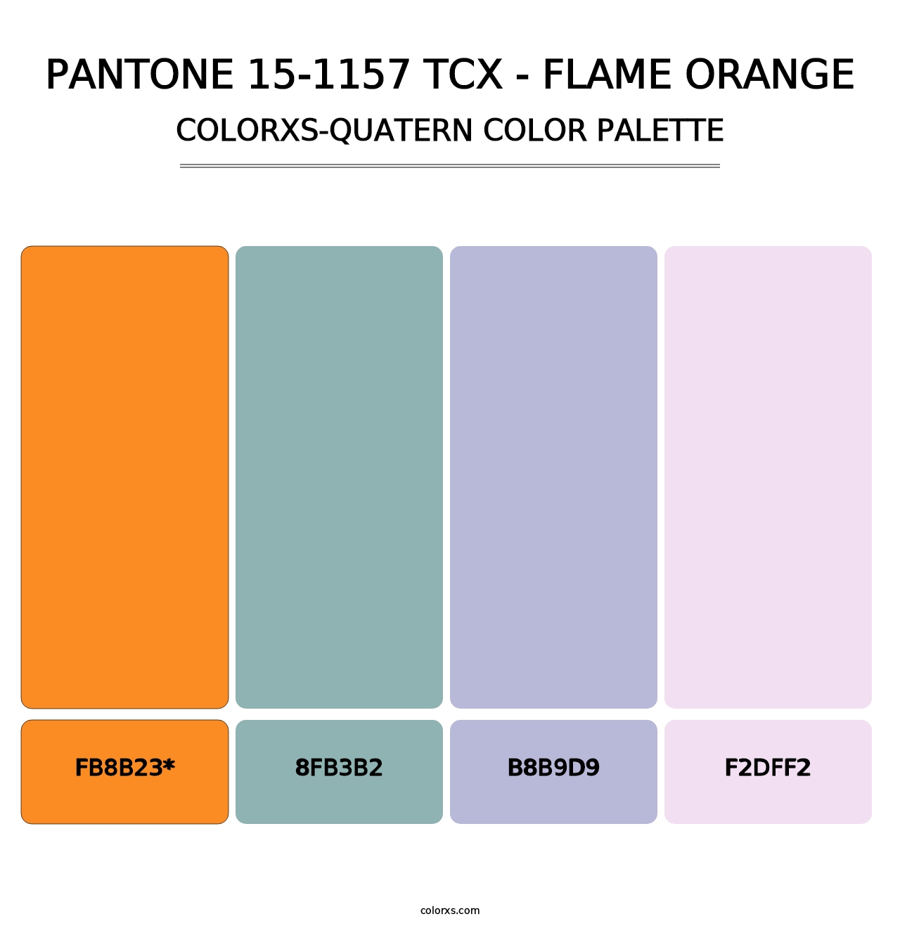 PANTONE 15-1157 TCX - Flame Orange - Colorxs Quatern Palette