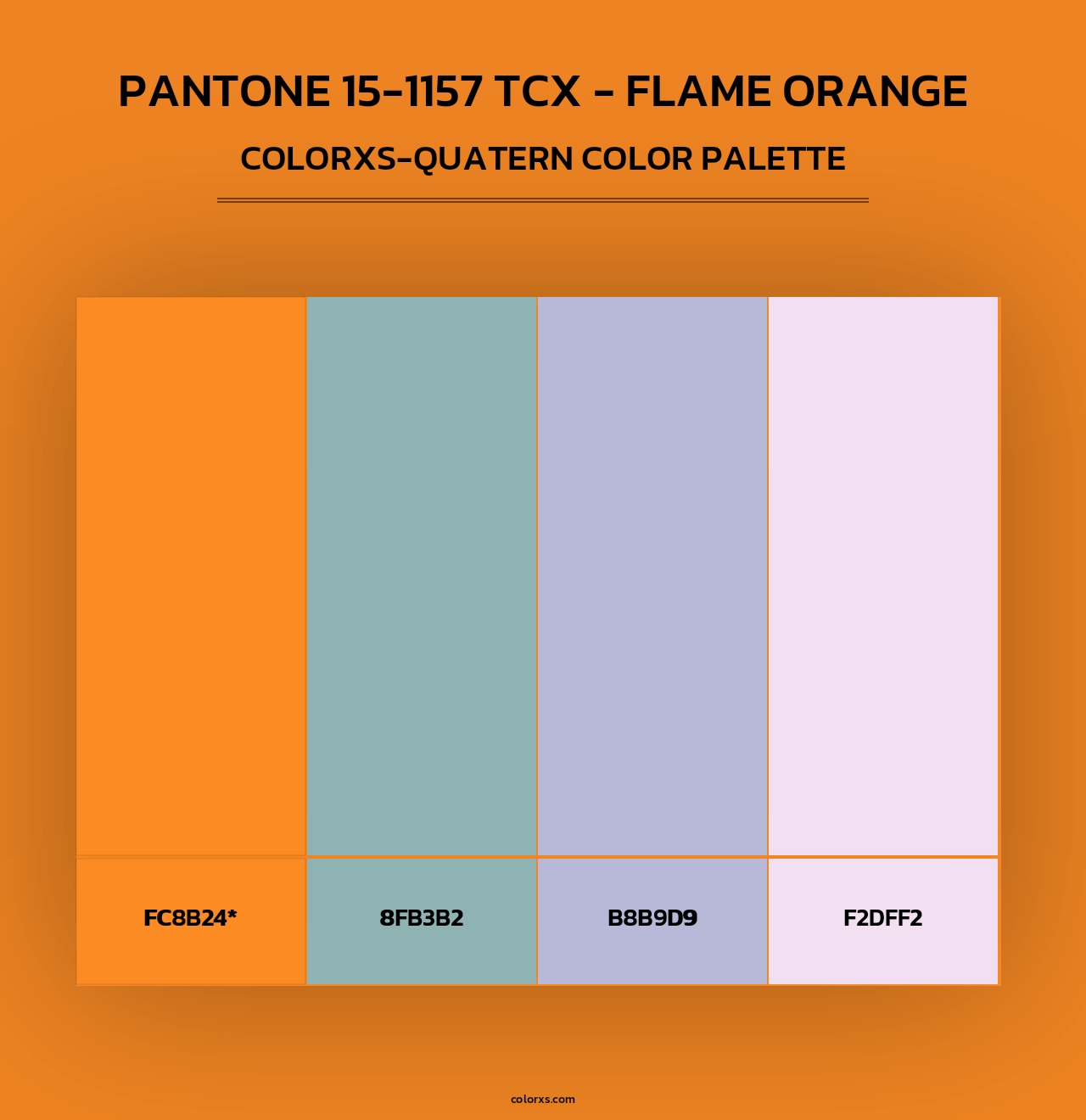 PANTONE 15-1157 TCX - Flame Orange - Colorxs Quad Palette