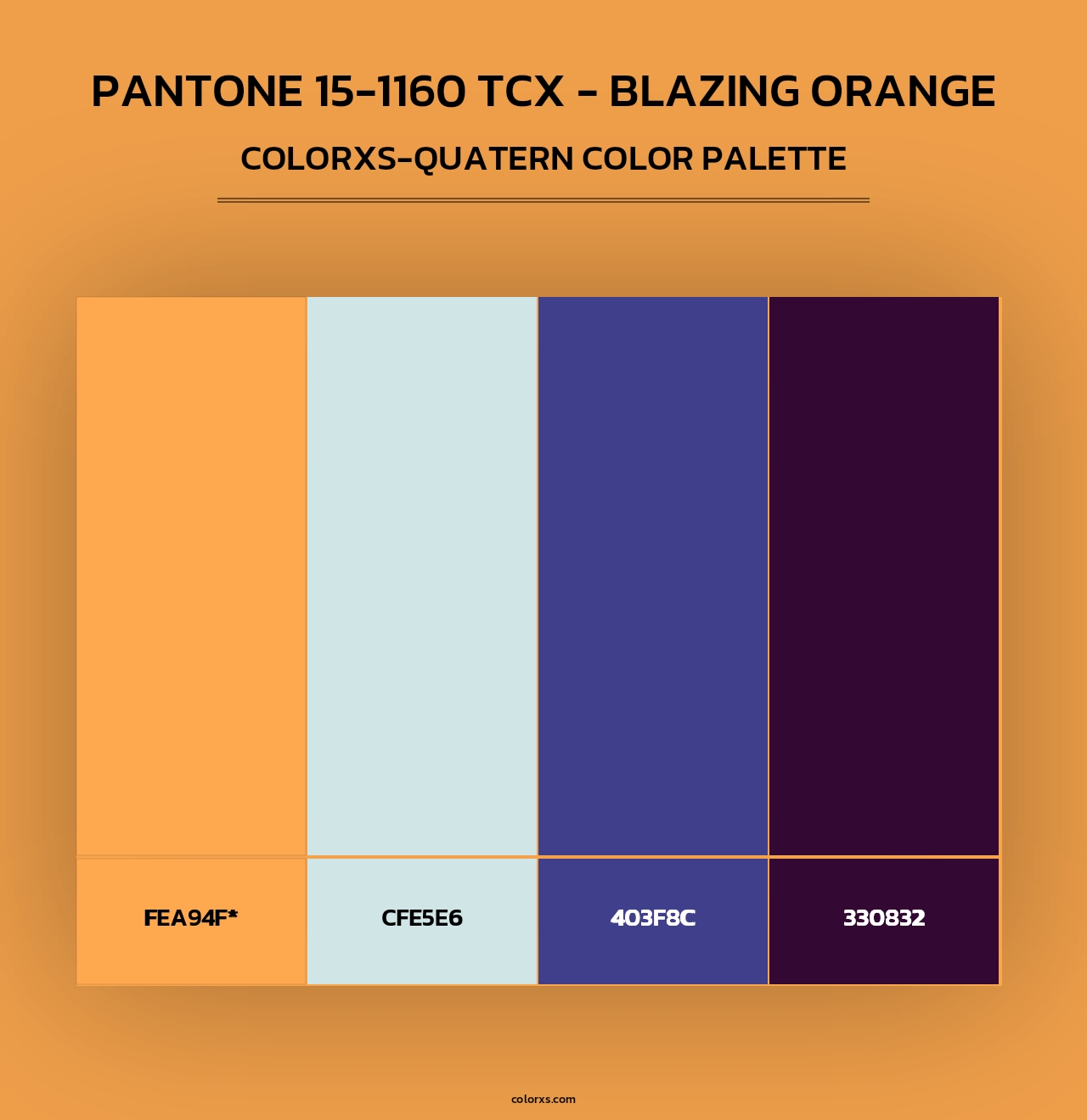 PANTONE 15-1160 TCX - Blazing Orange - Colorxs Quad Palette