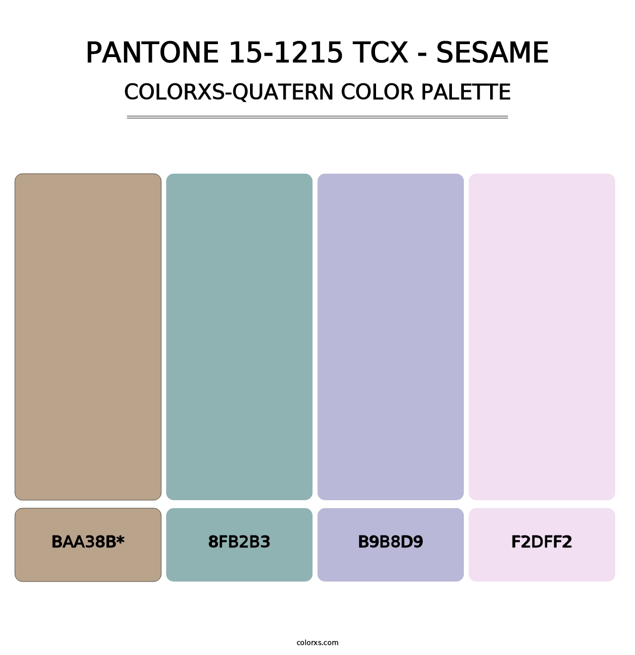 PANTONE 15-1215 TCX - Sesame - Colorxs Quatern Palette