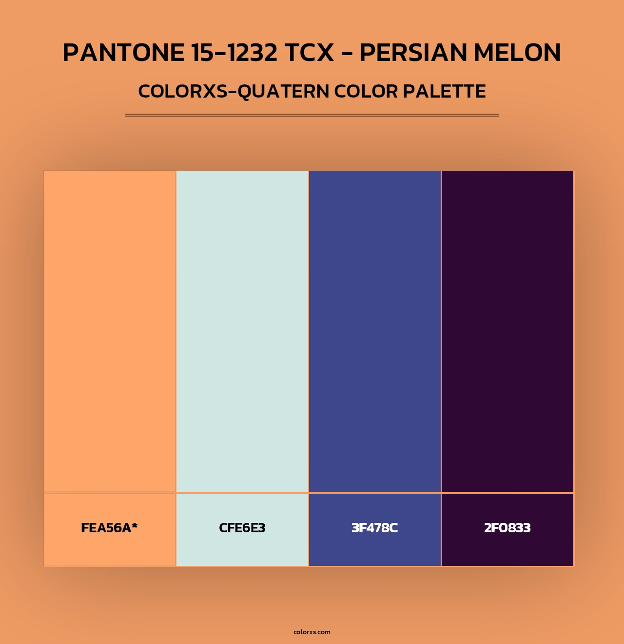 PANTONE 15-1232 TCX - Persian Melon - Colorxs Quad Palette