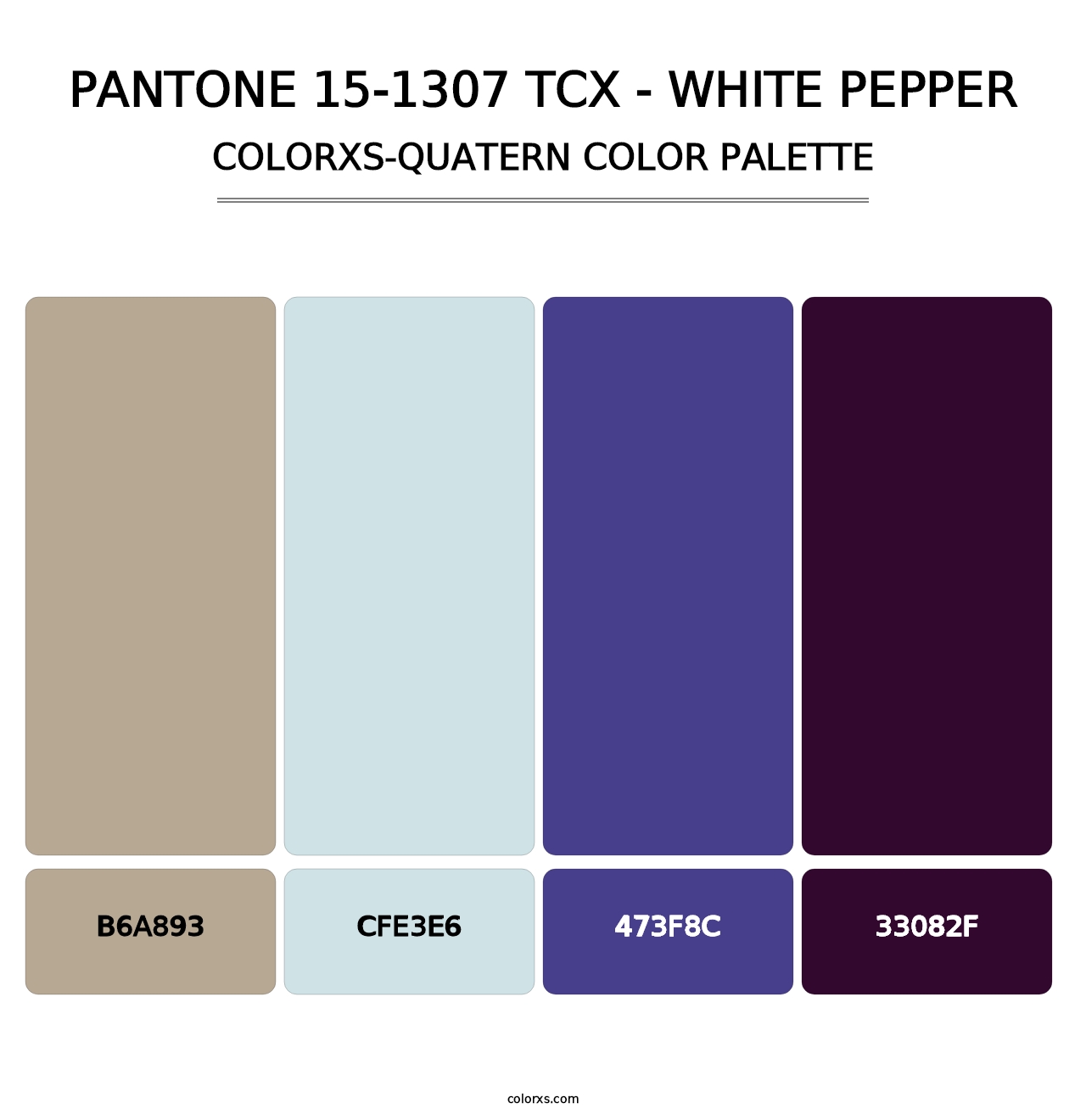PANTONE 15-1307 TCX - White Pepper - Colorxs Quatern Palette