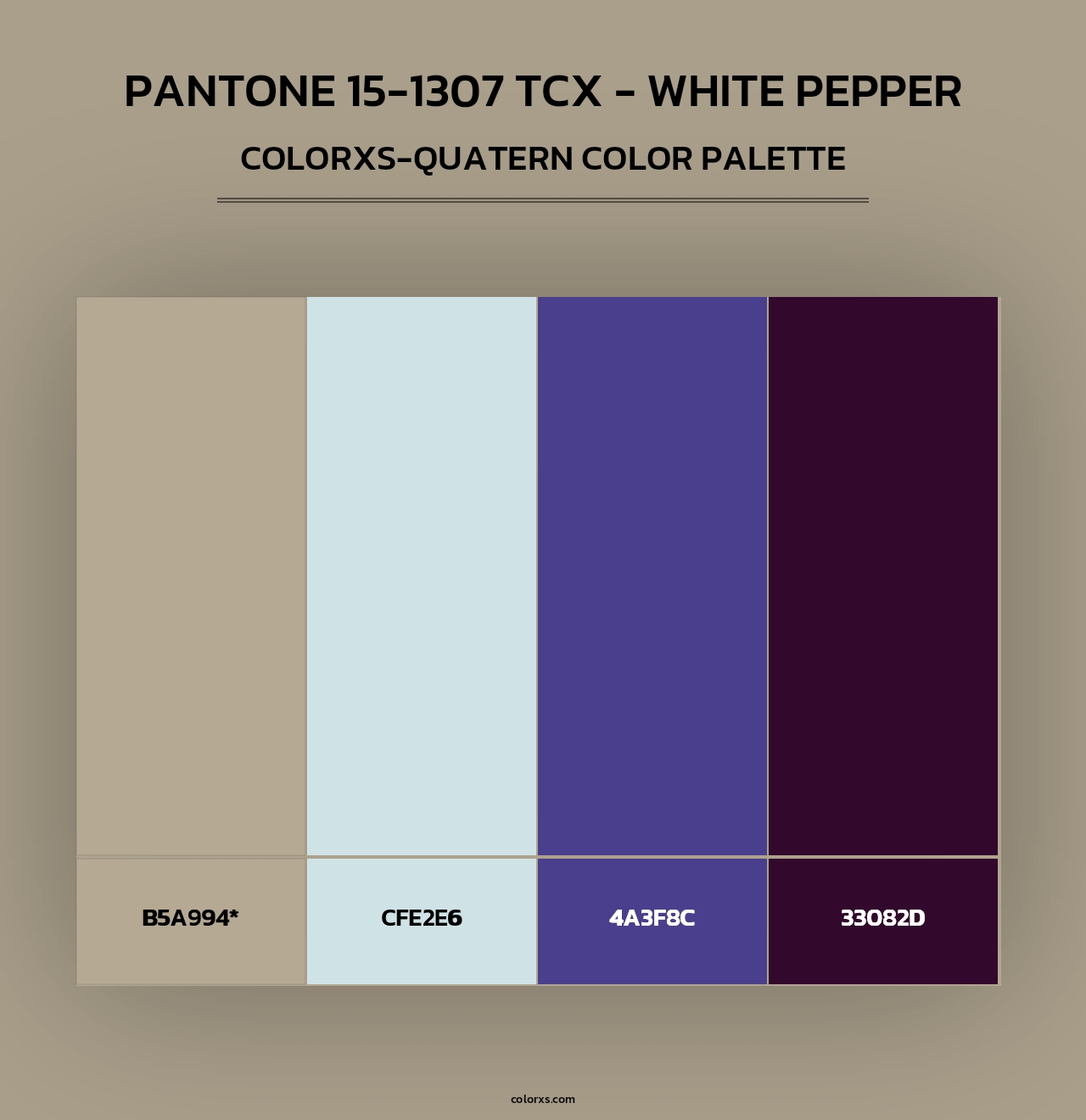 PANTONE 15-1307 TCX - White Pepper - Colorxs Quad Palette