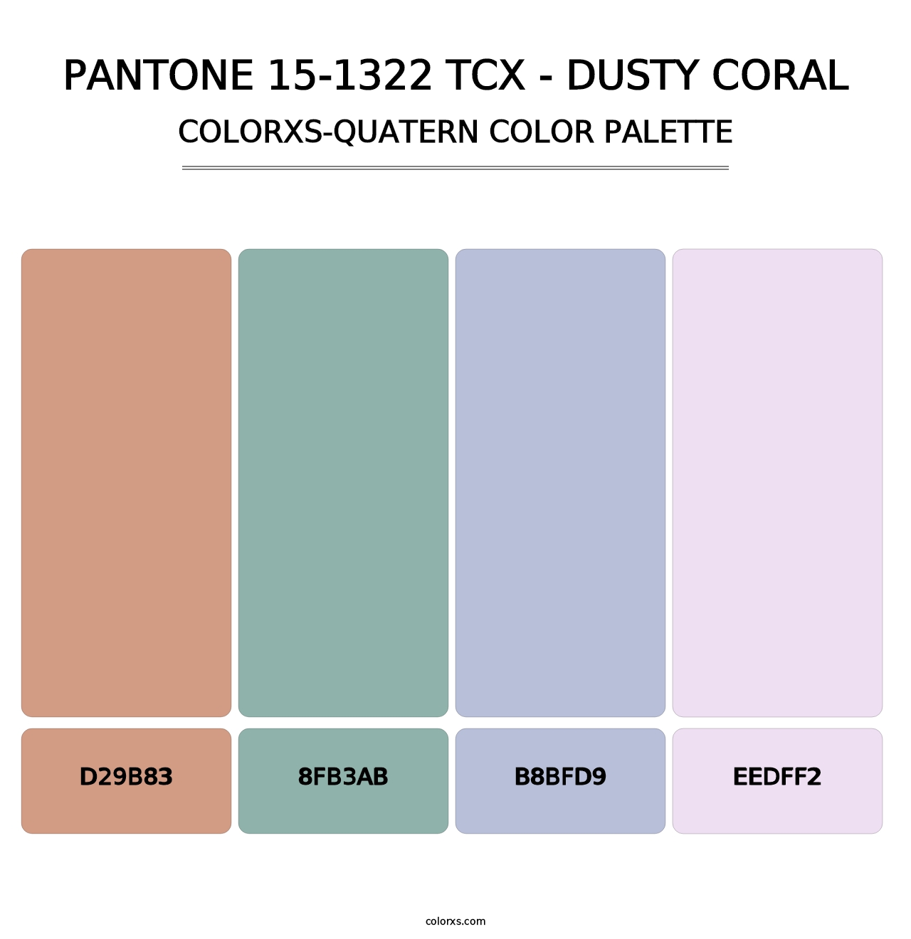 PANTONE 15-1322 TCX - Dusty Coral - Colorxs Quatern Palette