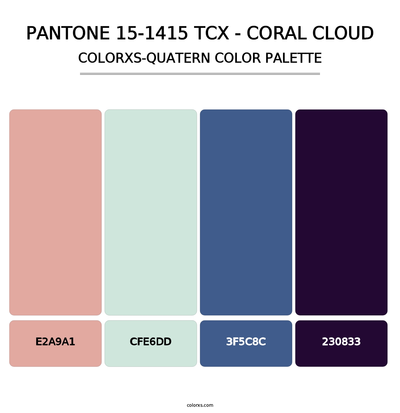 PANTONE 15-1415 TCX - Coral Cloud - Colorxs Quatern Palette