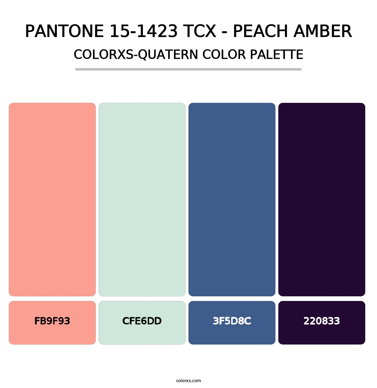 PANTONE 15-1423 TCX - Peach Amber - Colorxs Quatern Palette