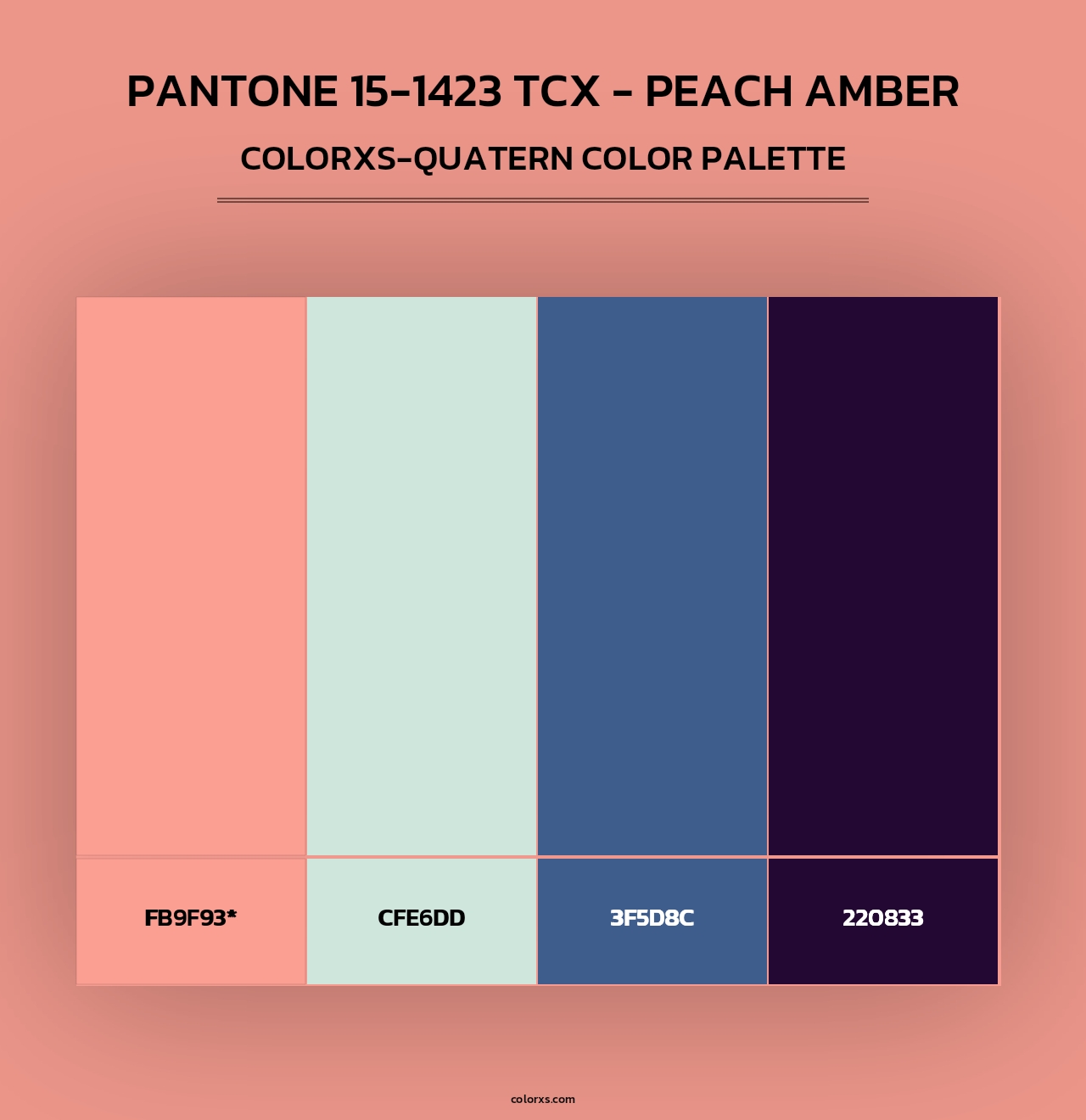 PANTONE 15-1423 TCX - Peach Amber - Colorxs Quad Palette