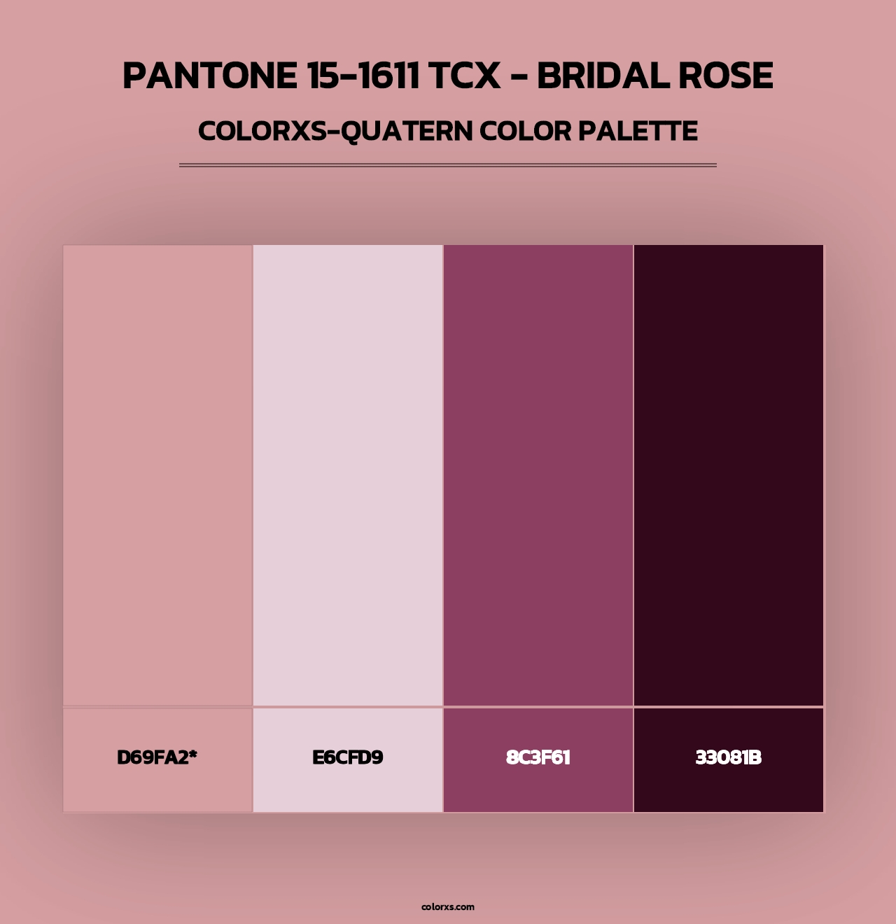 PANTONE 15-1611 TCX - Bridal Rose - Colorxs Quad Palette