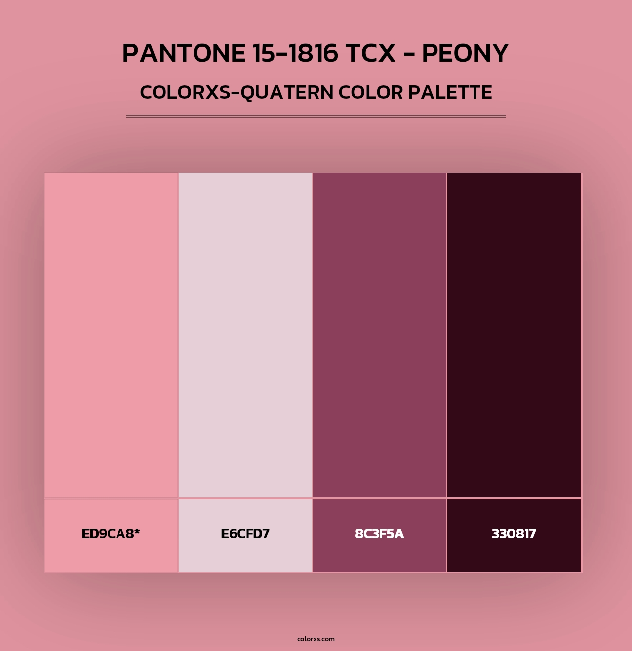 PANTONE 15-1816 TCX - Peony - Colorxs Quad Palette