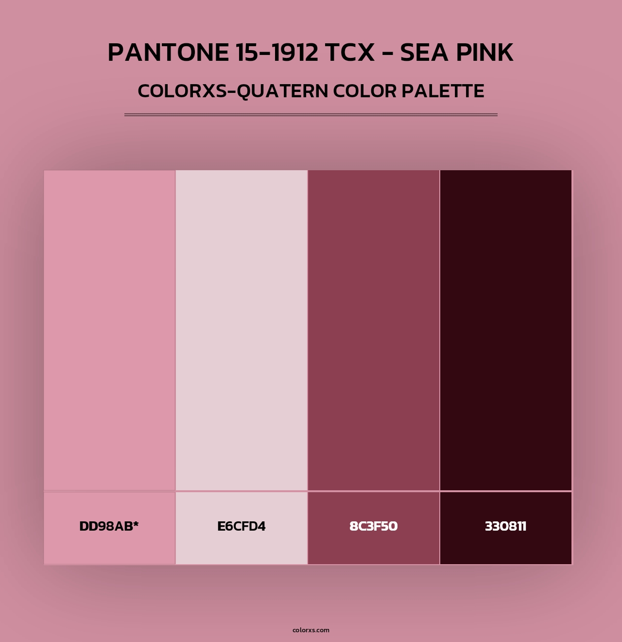 Pantone 15-1912 TCX - Sea Pink - Colorxs Quad Palette