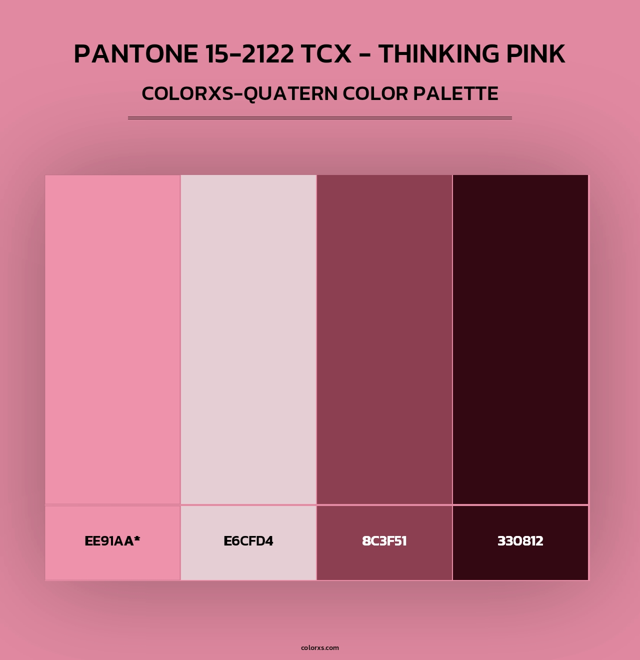 Pantone 15-2122 TCX - Thinking Pink - Colorxs Quad Palette
