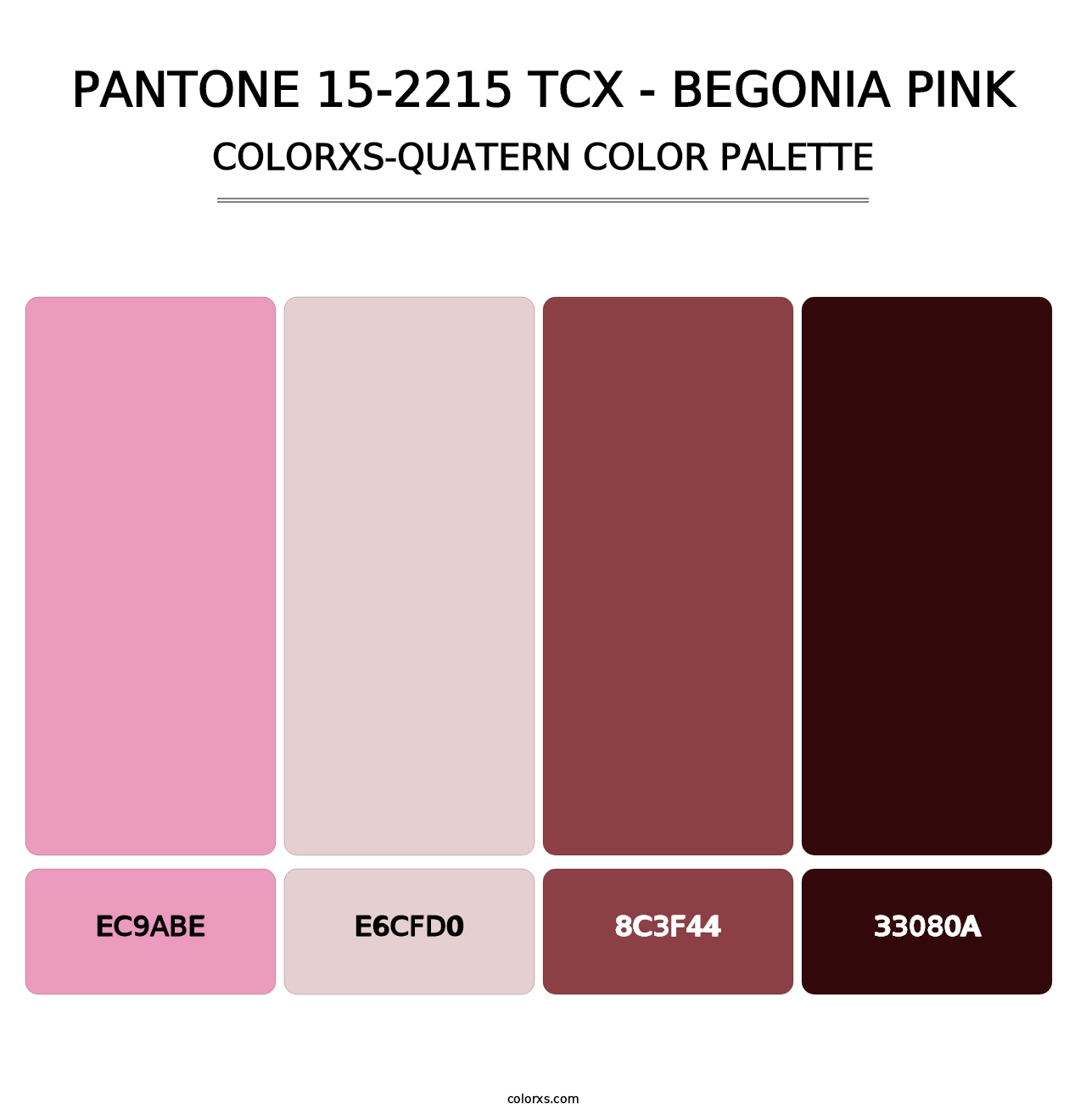 PANTONE 15-2215 TCX - Begonia Pink - Colorxs Quatern Palette