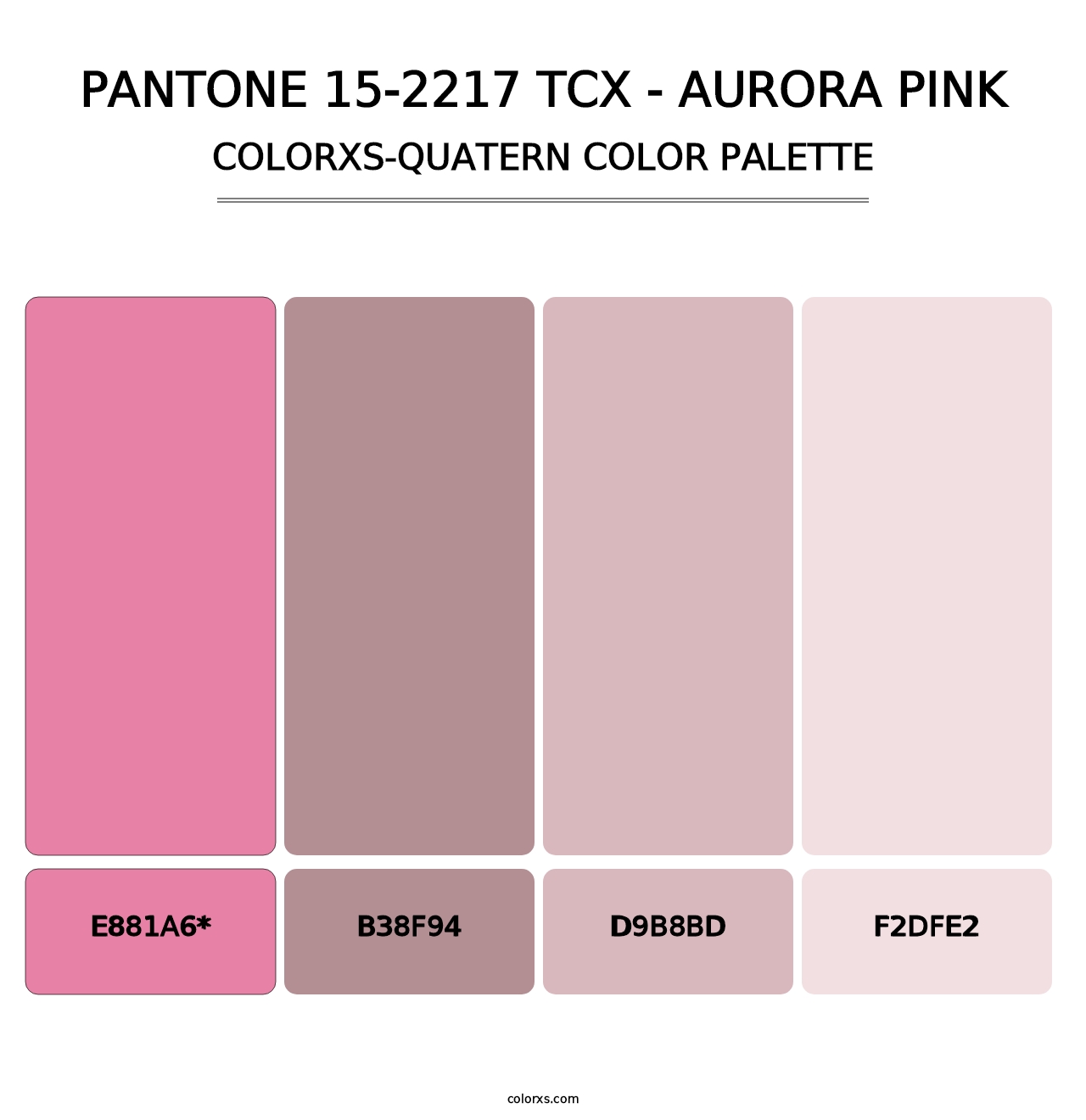 PANTONE 15-2217 TCX - Aurora Pink - Colorxs Quatern Palette