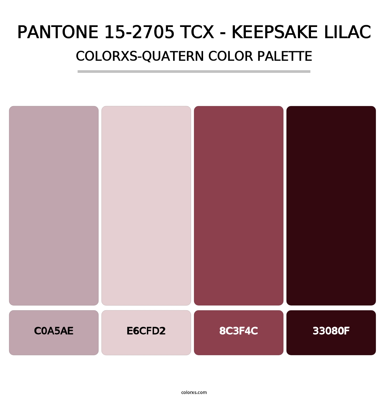PANTONE 15-2705 TCX - Keepsake Lilac - Colorxs Quatern Palette