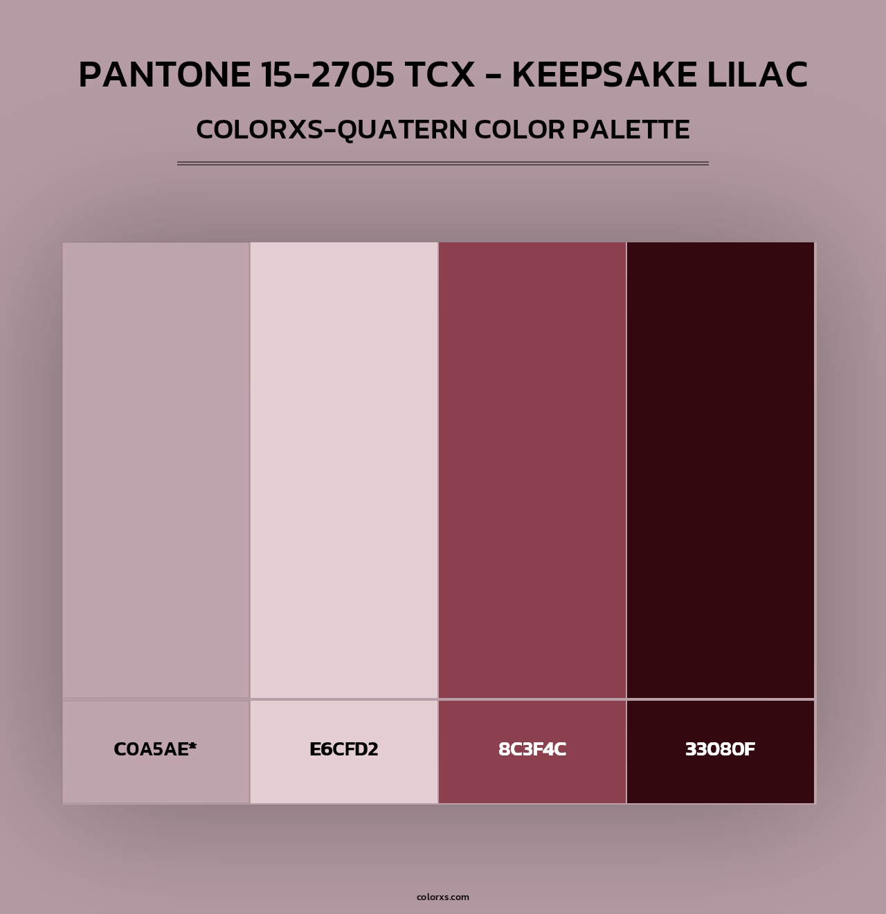 PANTONE 15-2705 TCX - Keepsake Lilac - Colorxs Quad Palette