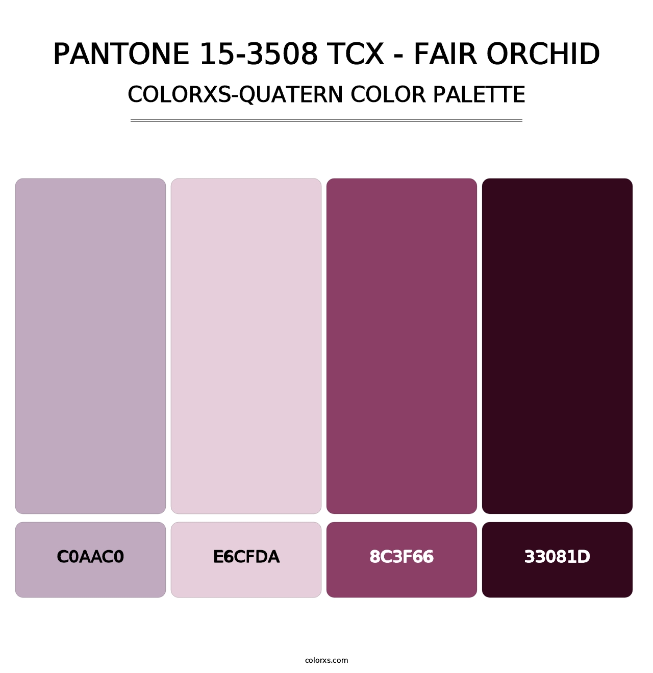 PANTONE 15-3508 TCX - Fair Orchid - Colorxs Quatern Palette