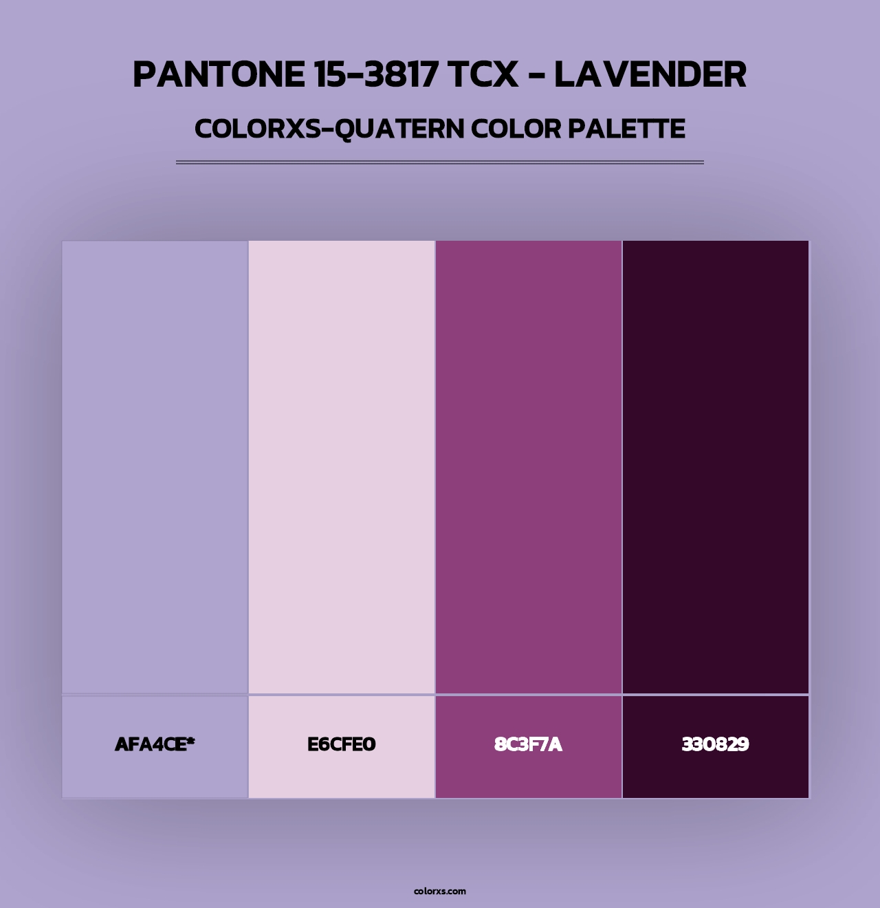 PANTONE 15-3817 TCX - Lavender - Colorxs Quatern Palette