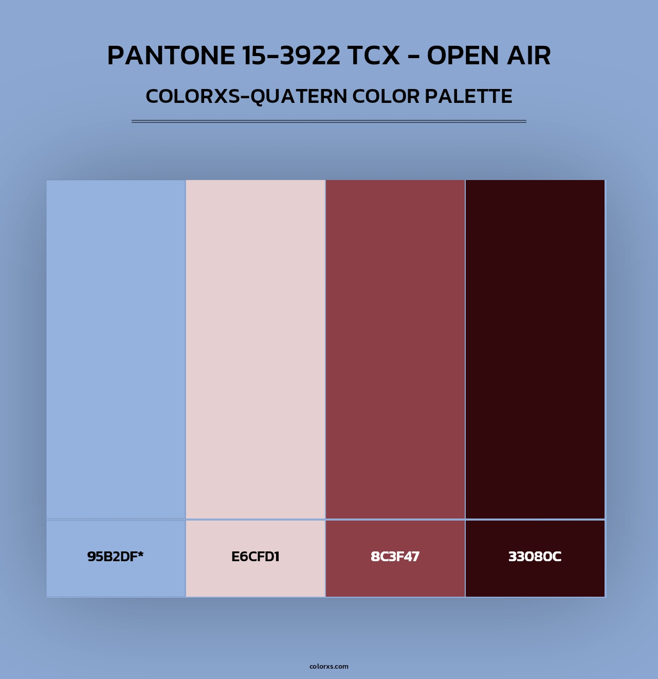 PANTONE 15-3922 TCX - Open Air - Colorxs Quad Palette