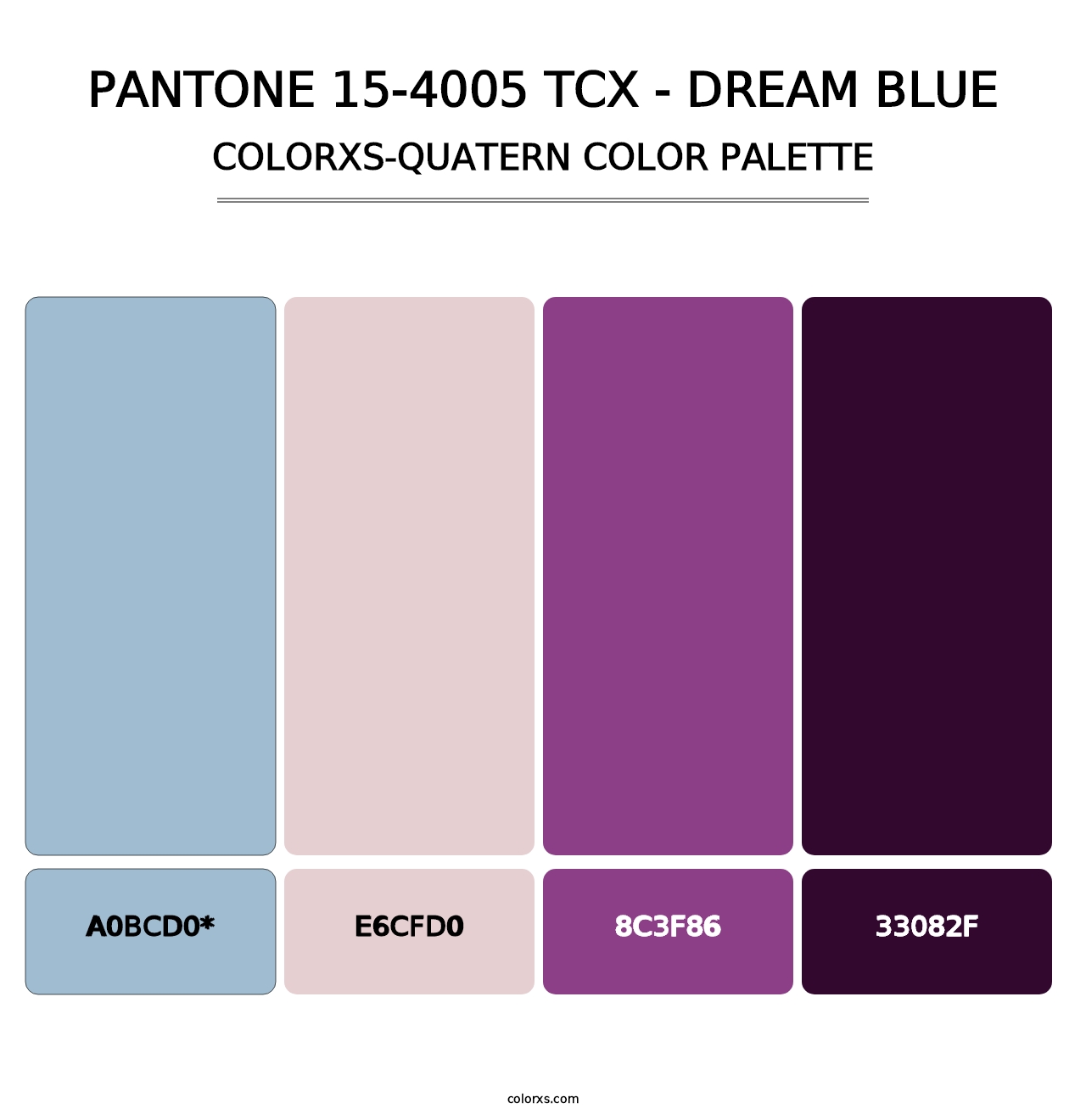 PANTONE 15-4005 TCX - Dream Blue - Colorxs Quatern Palette