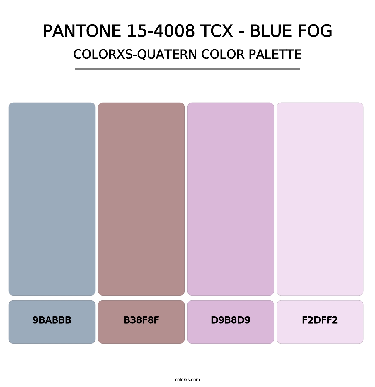 PANTONE 15-4008 TCX - Blue Fog - Colorxs Quatern Palette