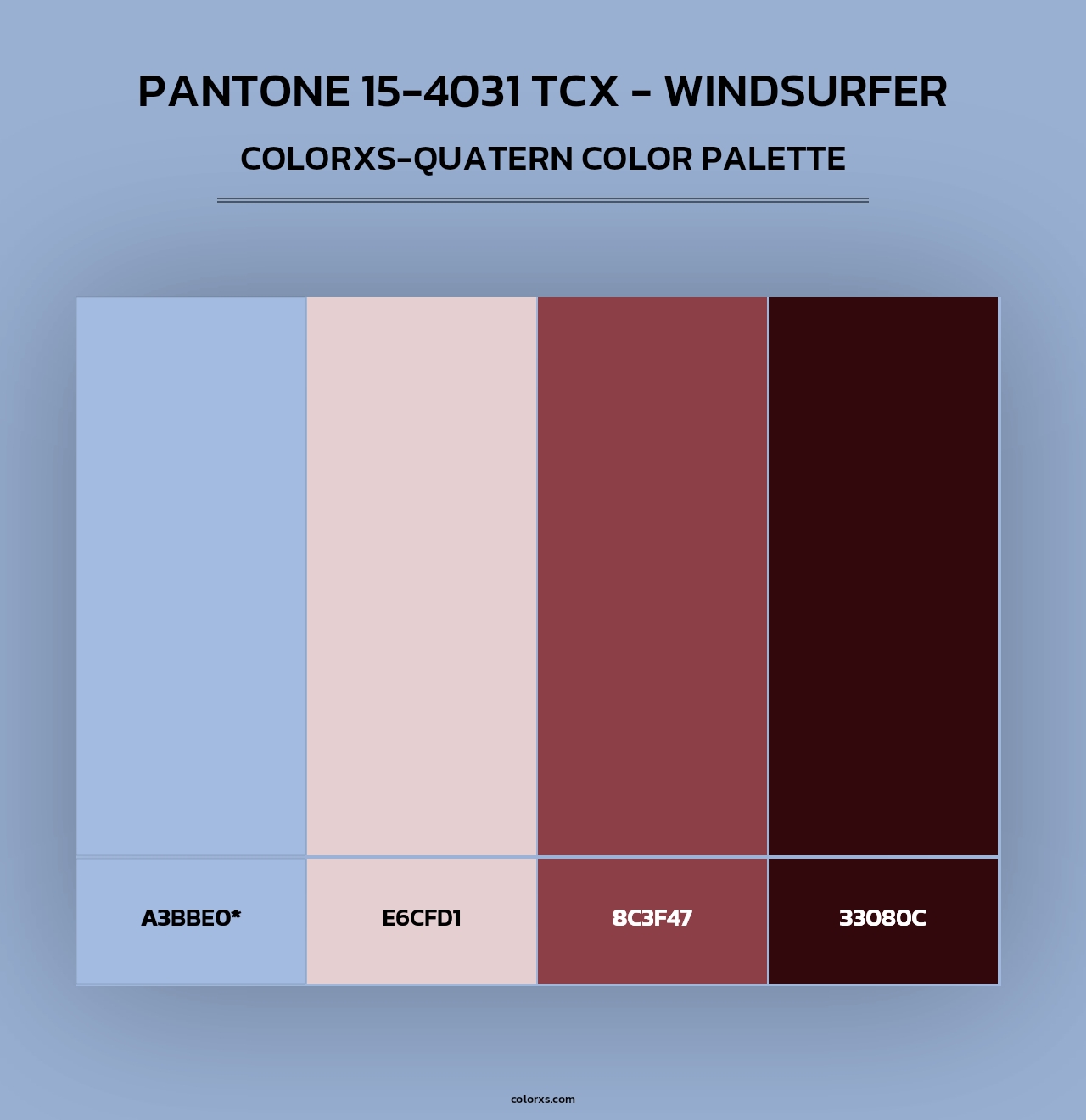Pantone 15-4031 TCX - Windsurfer - Colorxs Quad Palette