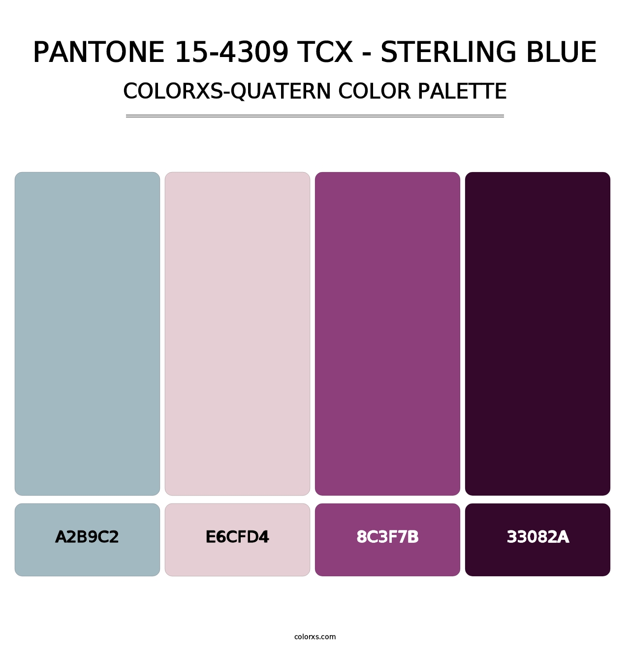 PANTONE 15-4309 TCX - Sterling Blue - Colorxs Quatern Palette
