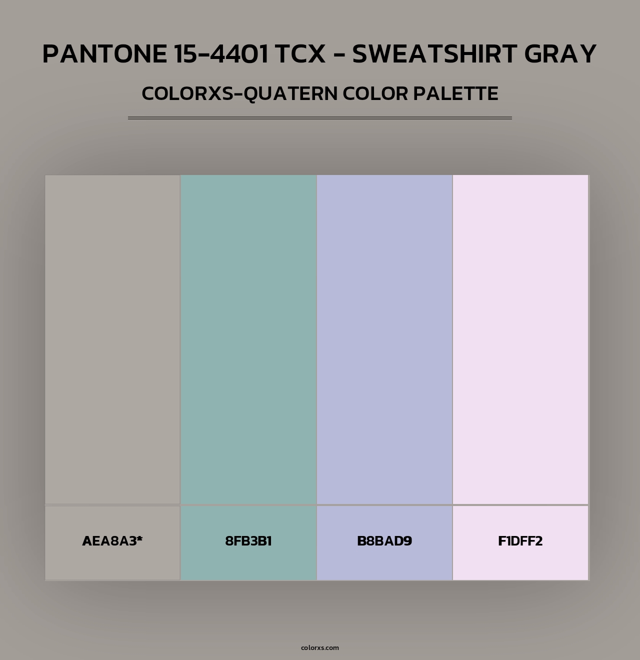 PANTONE 15-4401 TCX - Sweatshirt Gray - Colorxs Quad Palette