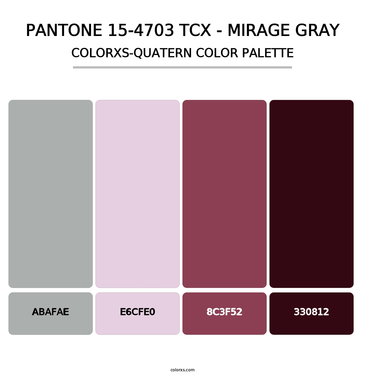 PANTONE 15-4703 TCX - Mirage Gray - Colorxs Quatern Palette