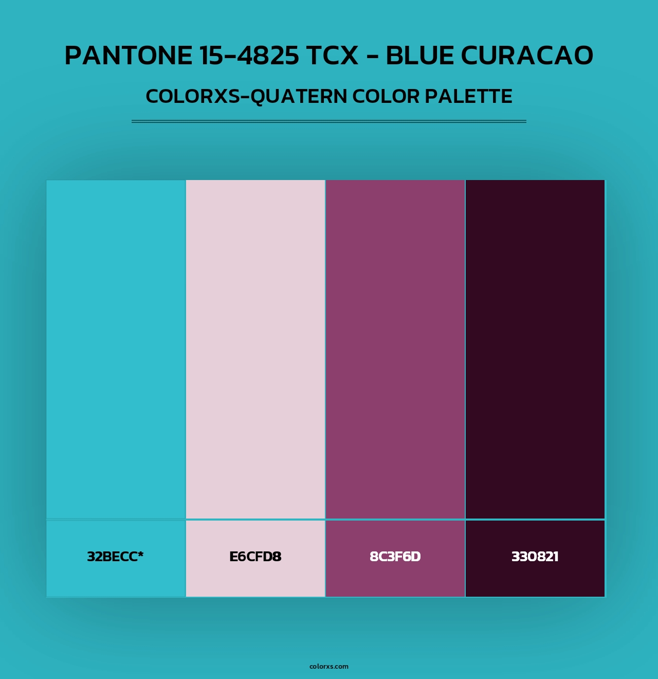PANTONE 15-4825 TCX - Blue Curacao - Colorxs Quad Palette