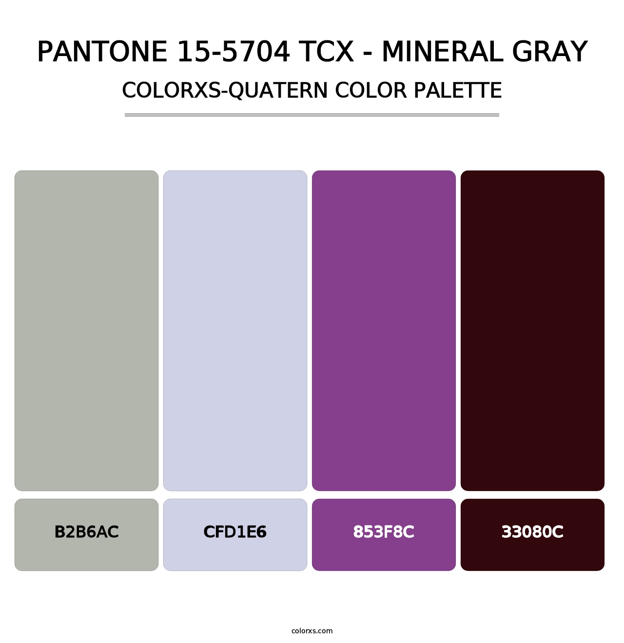 PANTONE 15-5704 TCX - Mineral Gray - Colorxs Quatern Palette