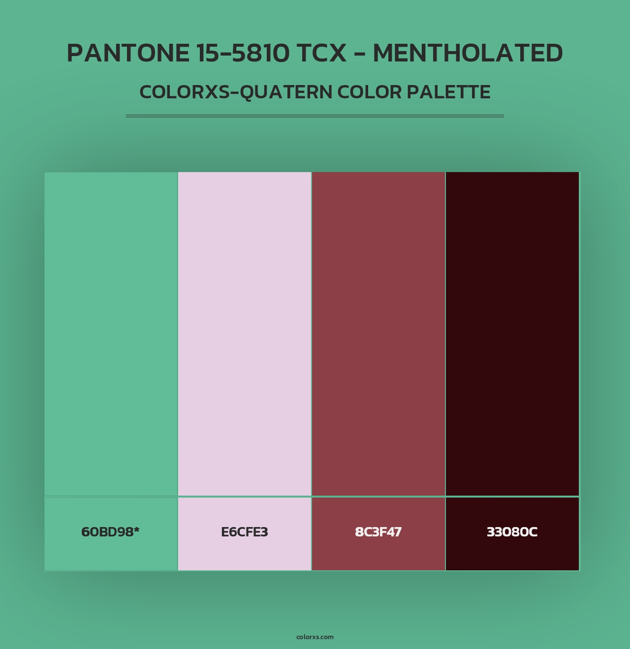 PANTONE 15-5810 TCX - Mentholated - Colorxs Quad Palette
