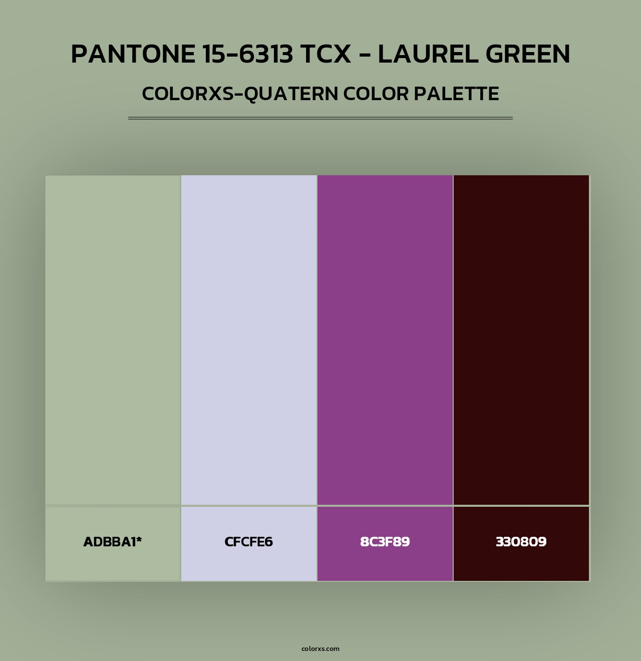 PANTONE 15-6313 TCX - Laurel Green - Colorxs Quad Palette