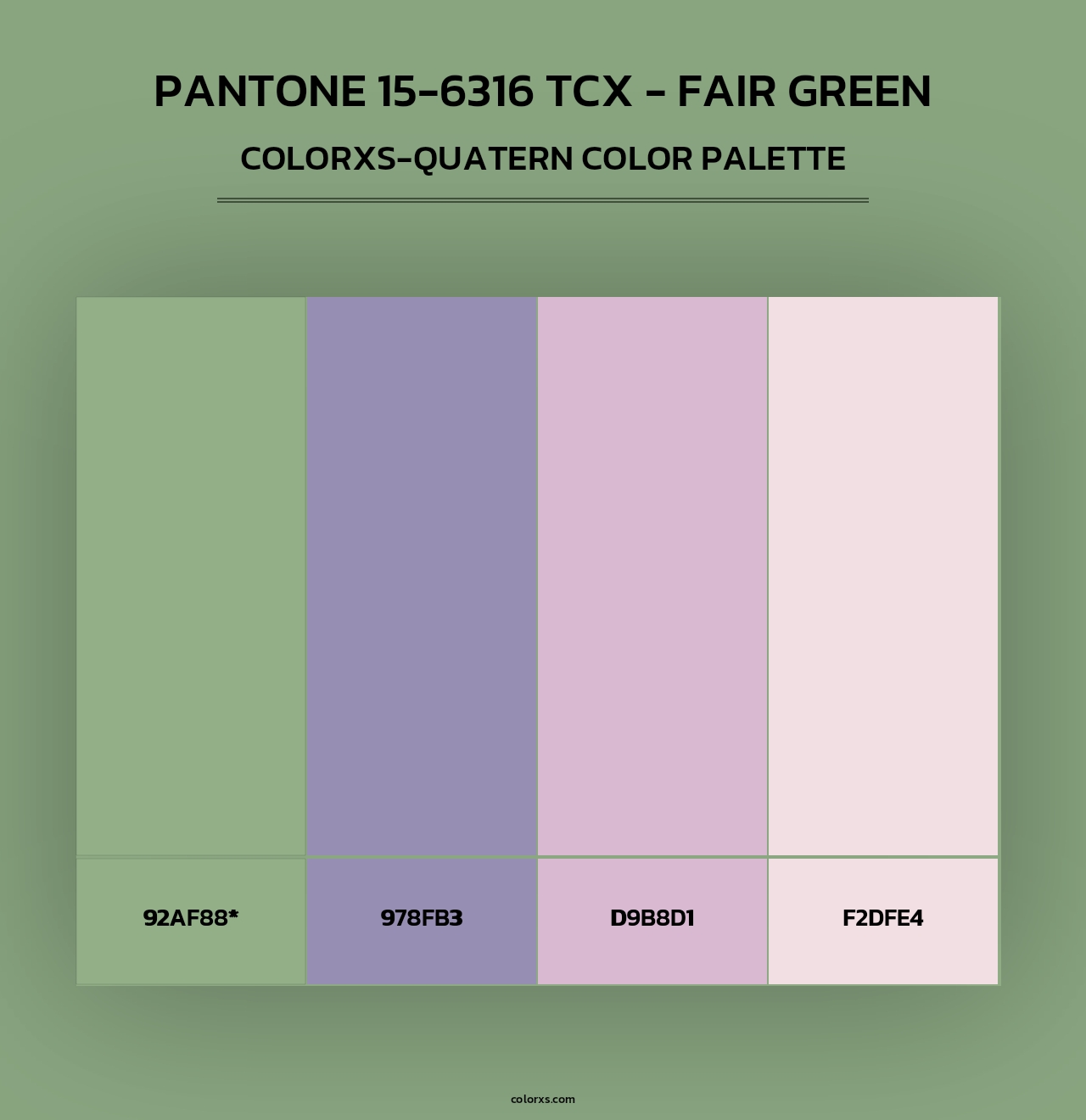 PANTONE 15-6316 TCX - Fair Green - Colorxs Quad Palette