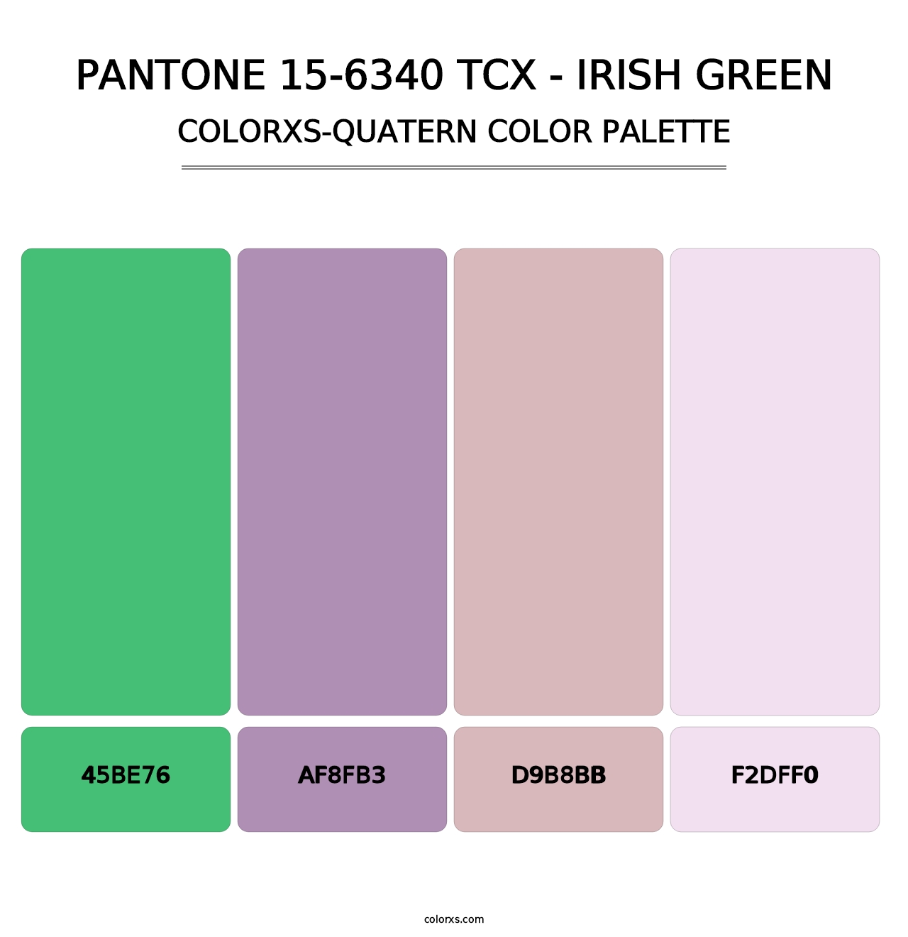 PANTONE 15-6340 TCX - Irish Green - Colorxs Quatern Palette