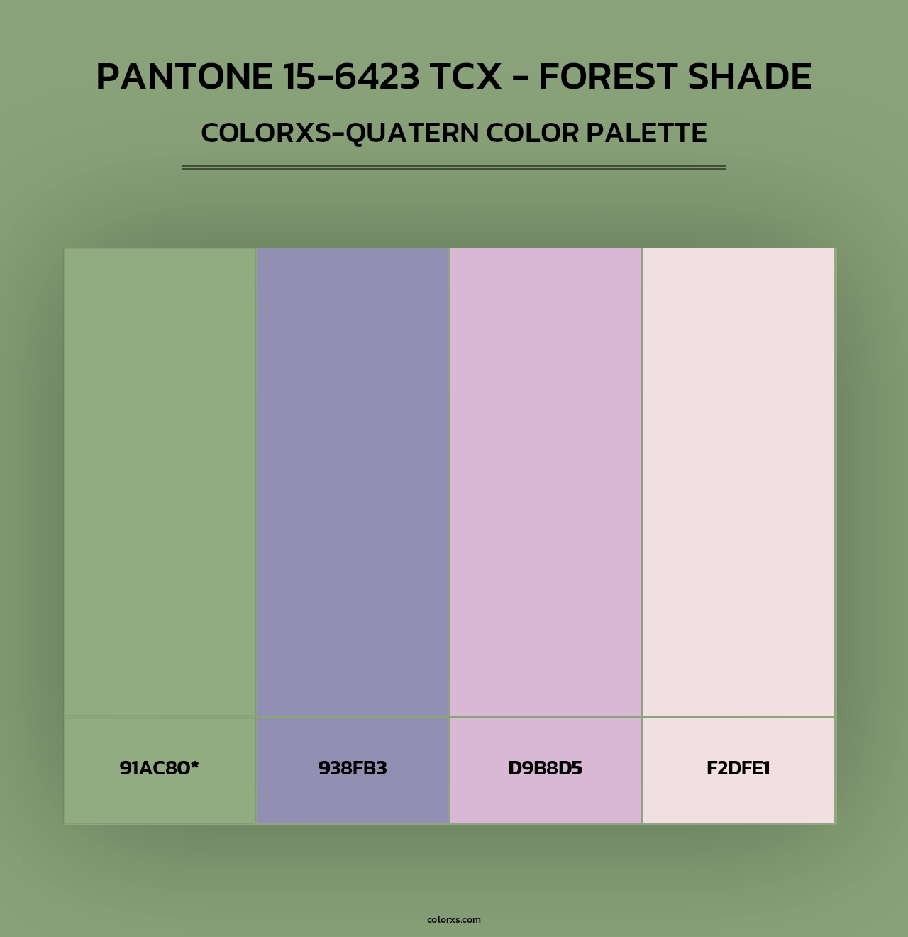 PANTONE 15-6423 TCX - Forest Shade - Colorxs Quad Palette