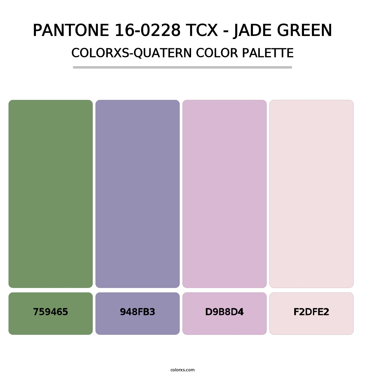 PANTONE 16-0228 TCX - Jade Green - Colorxs Quatern Palette